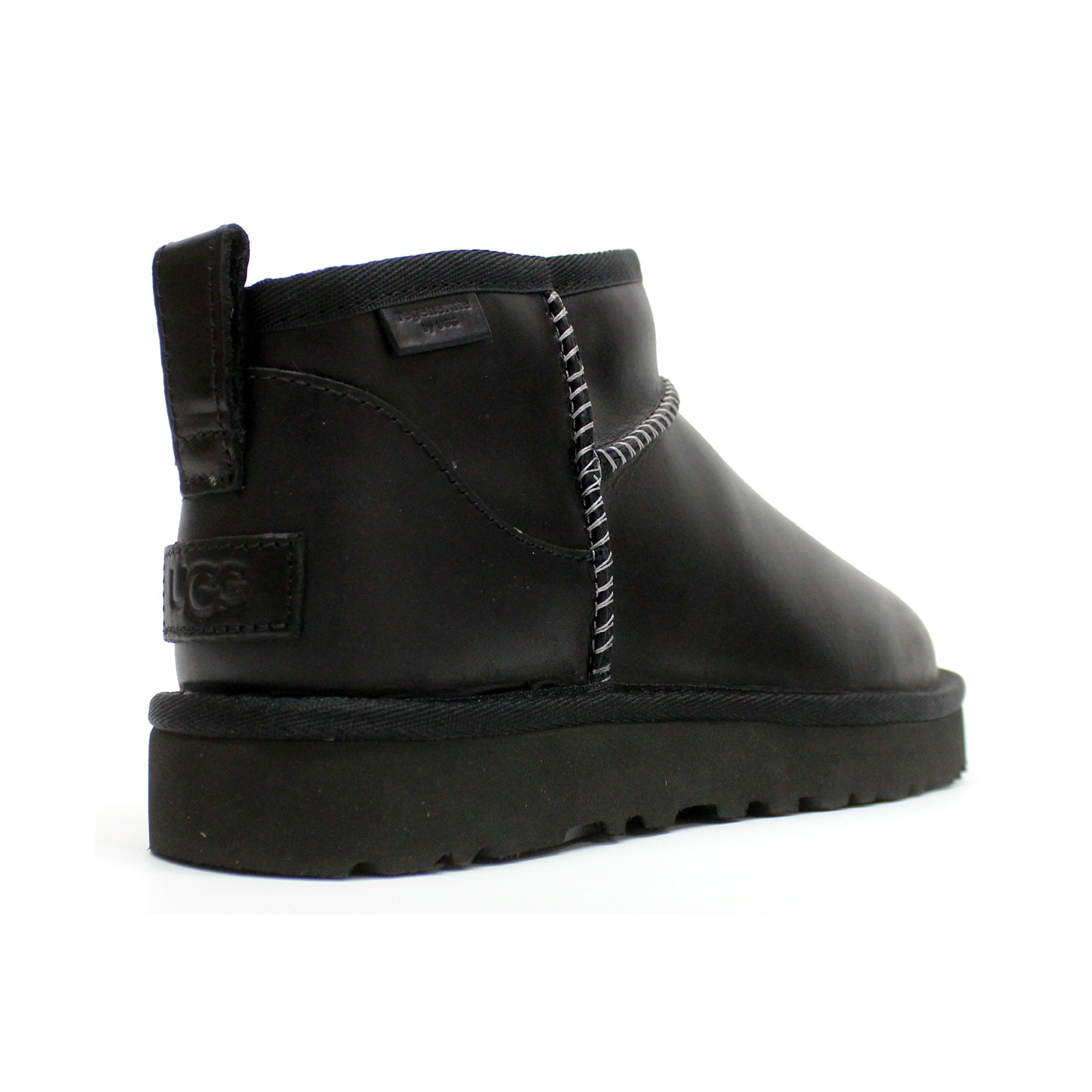 Ugg Classic Ultra Mini Leather Womens Boots#color_black black