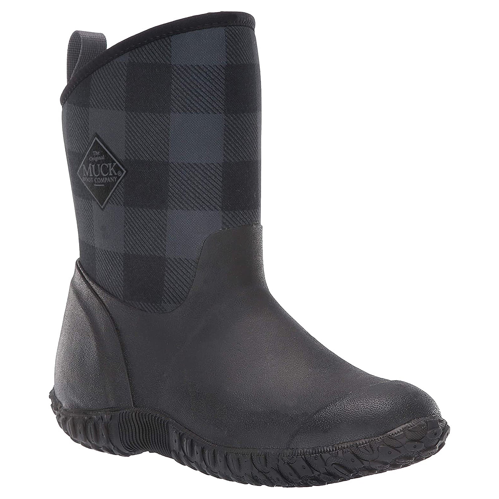 Muck Muckster II Mid WM2-1PLD Rubber Synthetic Womens Boots - Black Grey Plaid - 41#color_black grey plaid