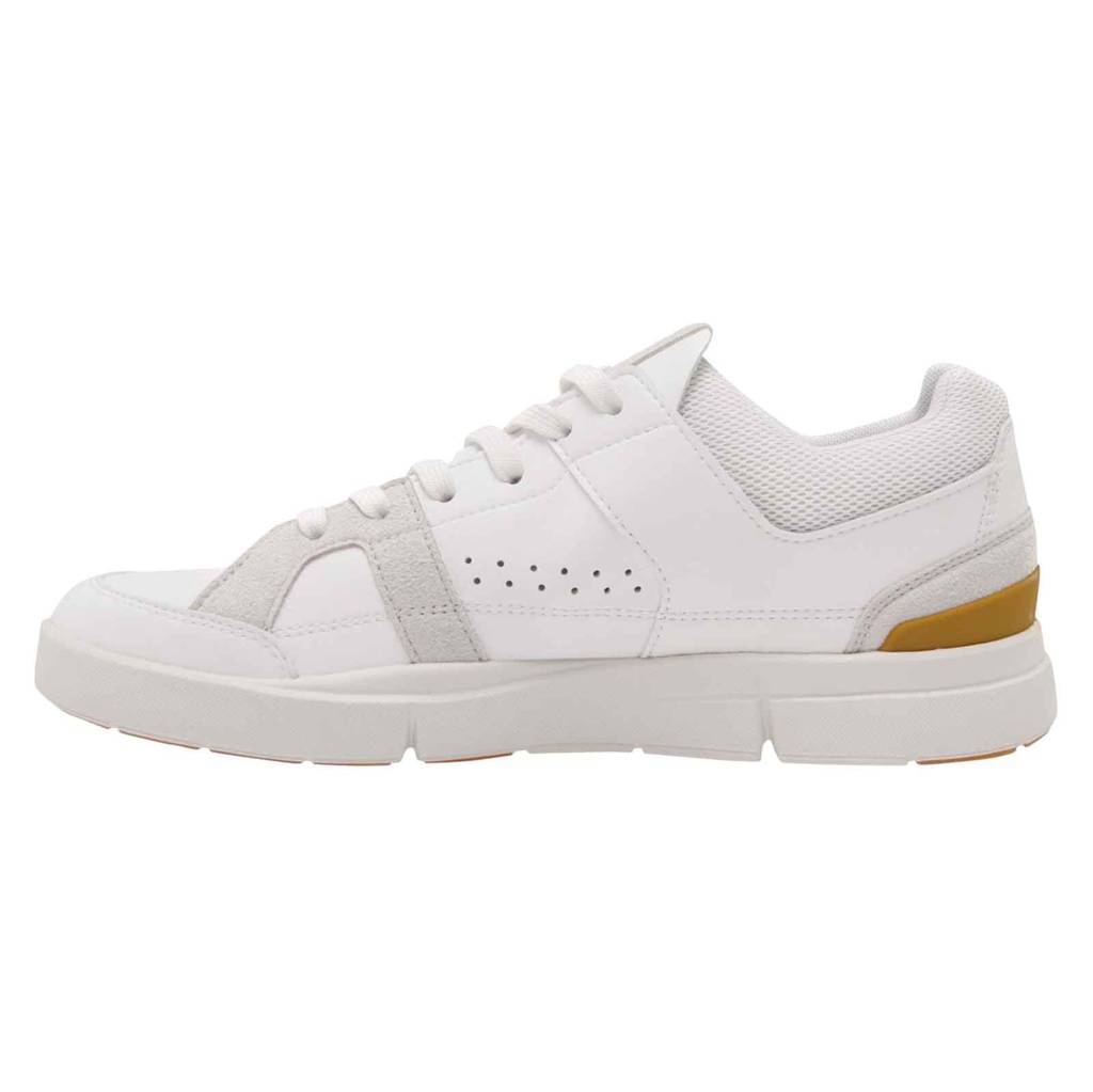 On The Roger Clubhouse Synthetic Leather Womens Trainers#color_white bronze