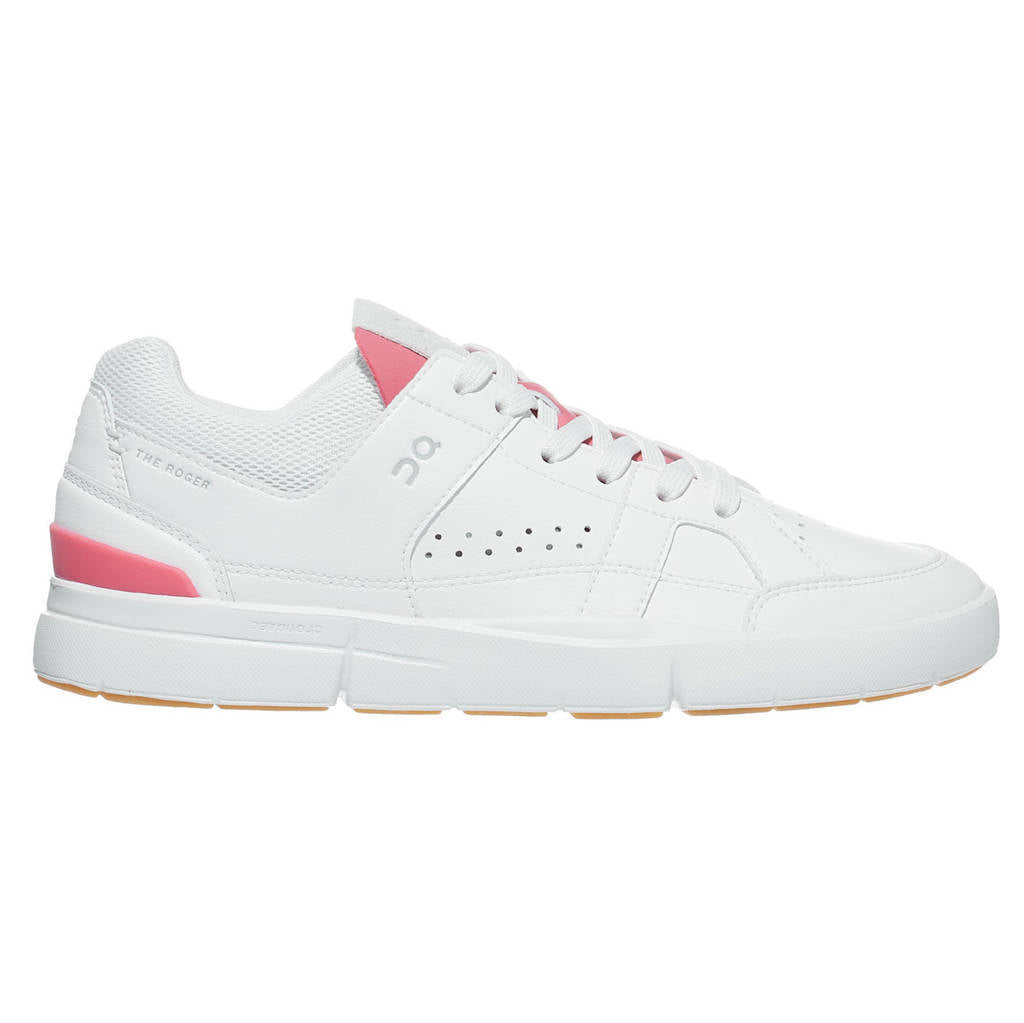 On The Roger Clubhouse Synthetic Leather Womens Trainers#color_white rosewood