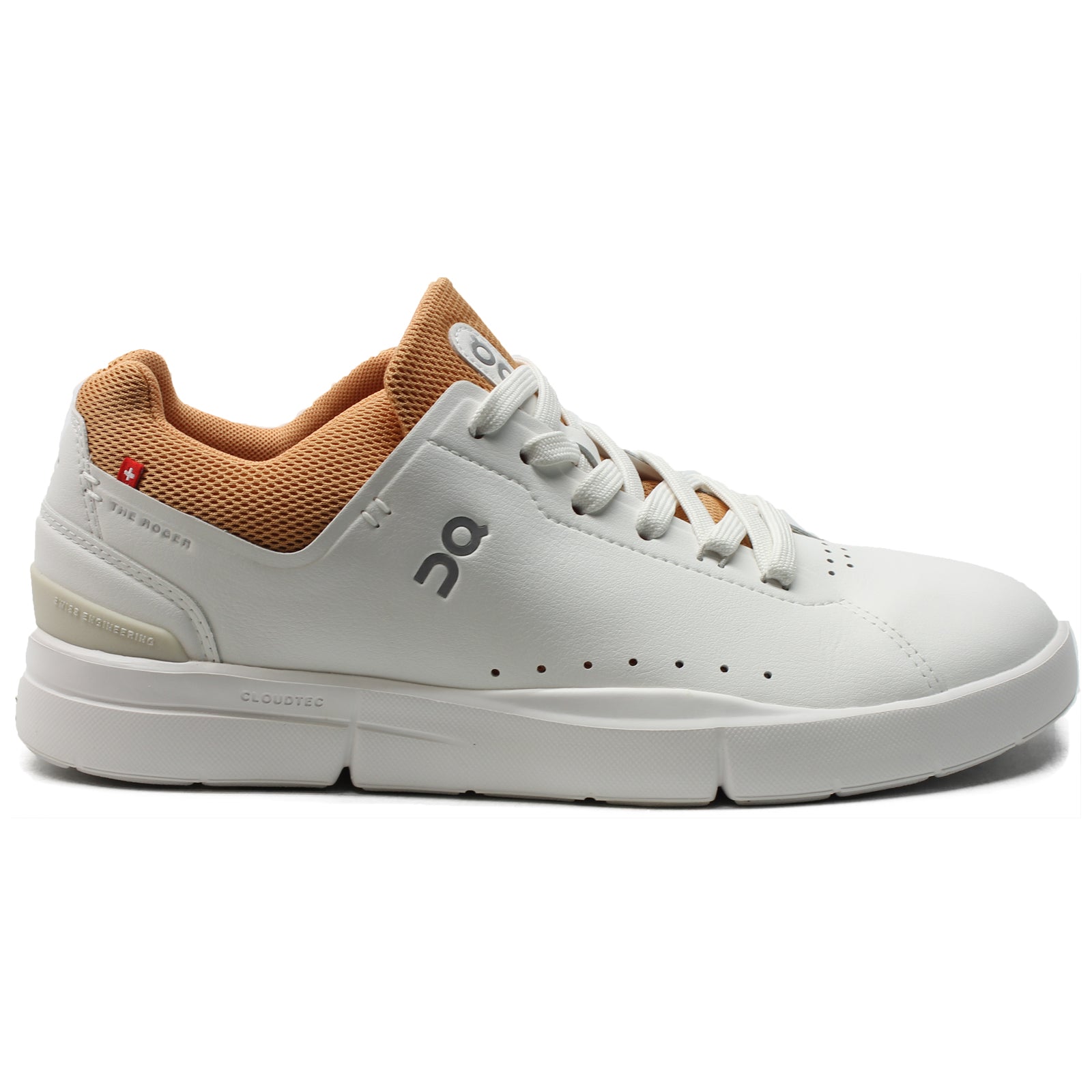 On The Roger Advantage 48-98513 Textile Synthetic Womens Trainers - White Copper - 40#color_white copper