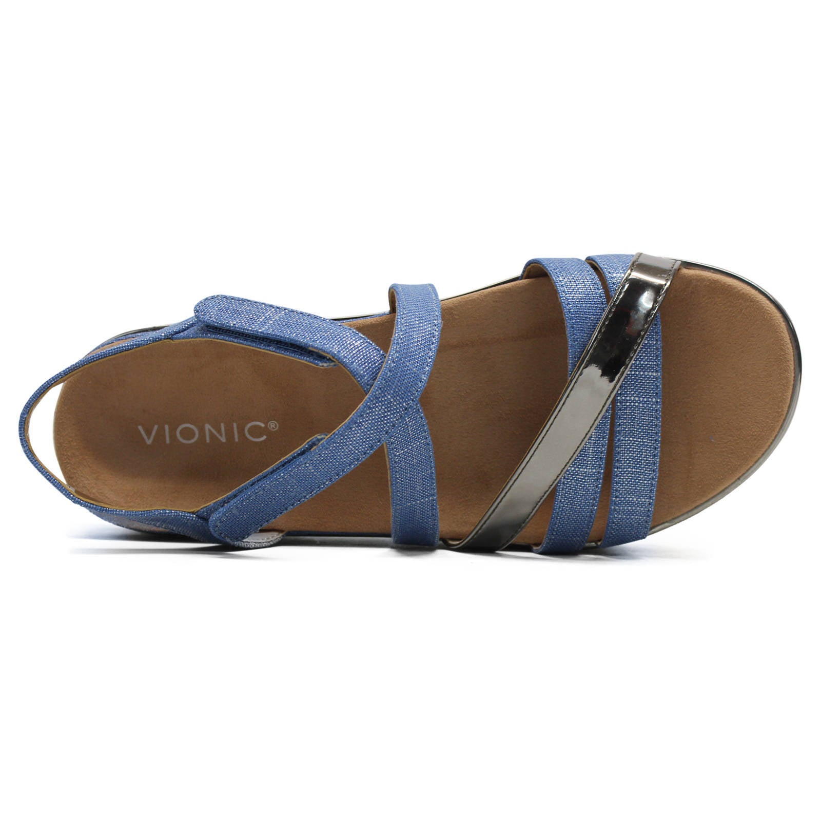 Vionic Womens Sandals Kellyn Casual Hook-And-Loop Slingback Leather Textile - UK 6