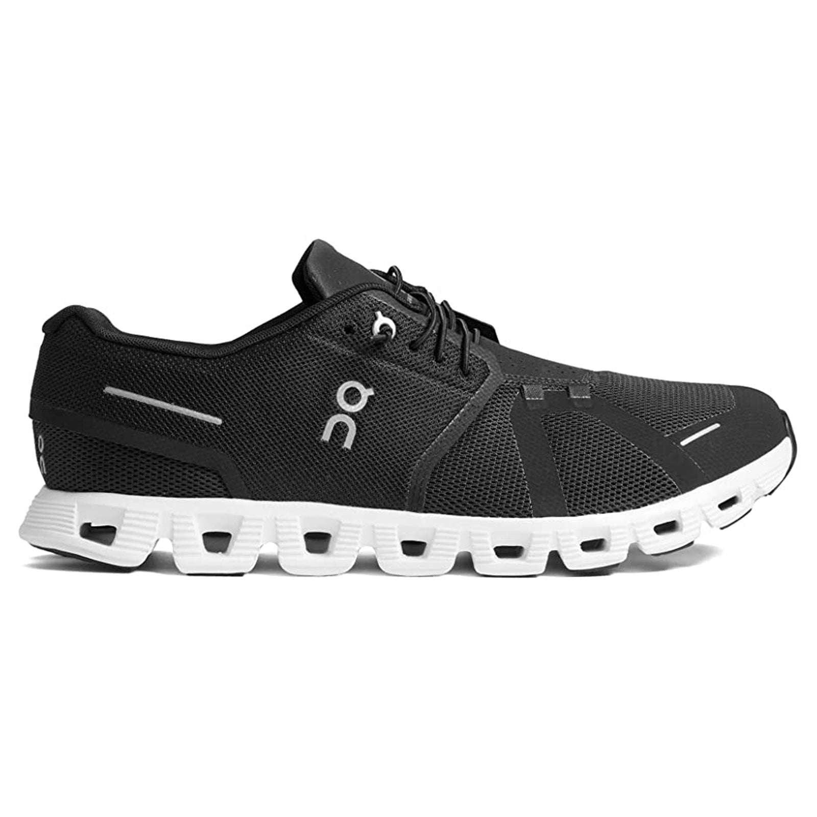 On Cloud 5 59-98919 Textile Synthetic Mens Trainers - Black White - 46#color_black white