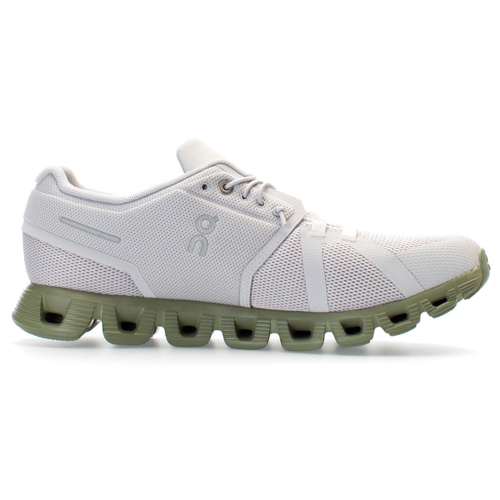 On Cloud 5 Textile Synthetic Mens Trainers#color_glacier reseda