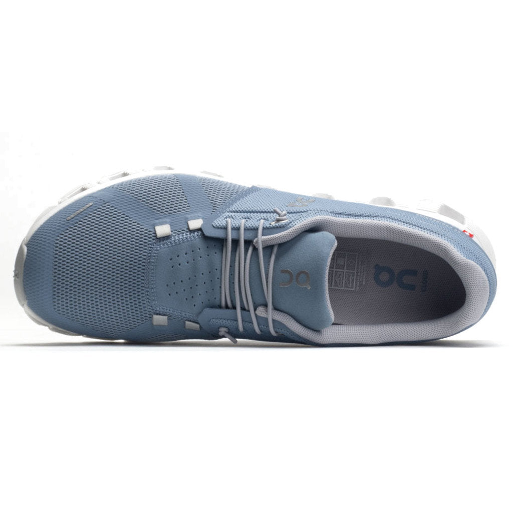 On Cloud 5 Textile Synthetic Mens Trainers#color_chambray white