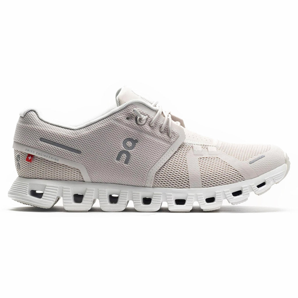 On Cloud 5 Textile Synthetic Womens Trainers#color_pearl white