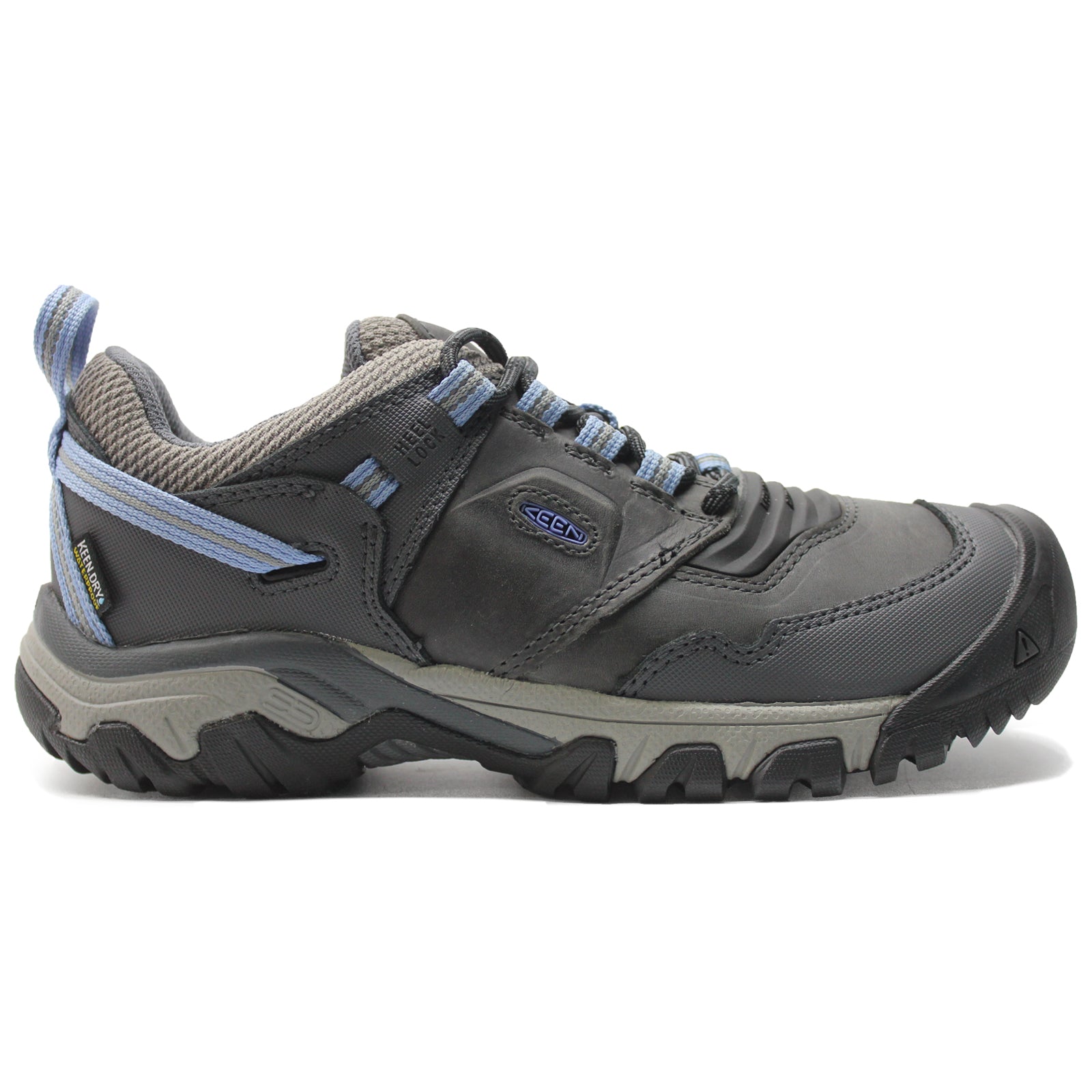 Keen Ridge Flex WP 1024923 Leather Textile Womens Shoes - Steel Grey Hydrangea - 38#color_steel grey hydrangea