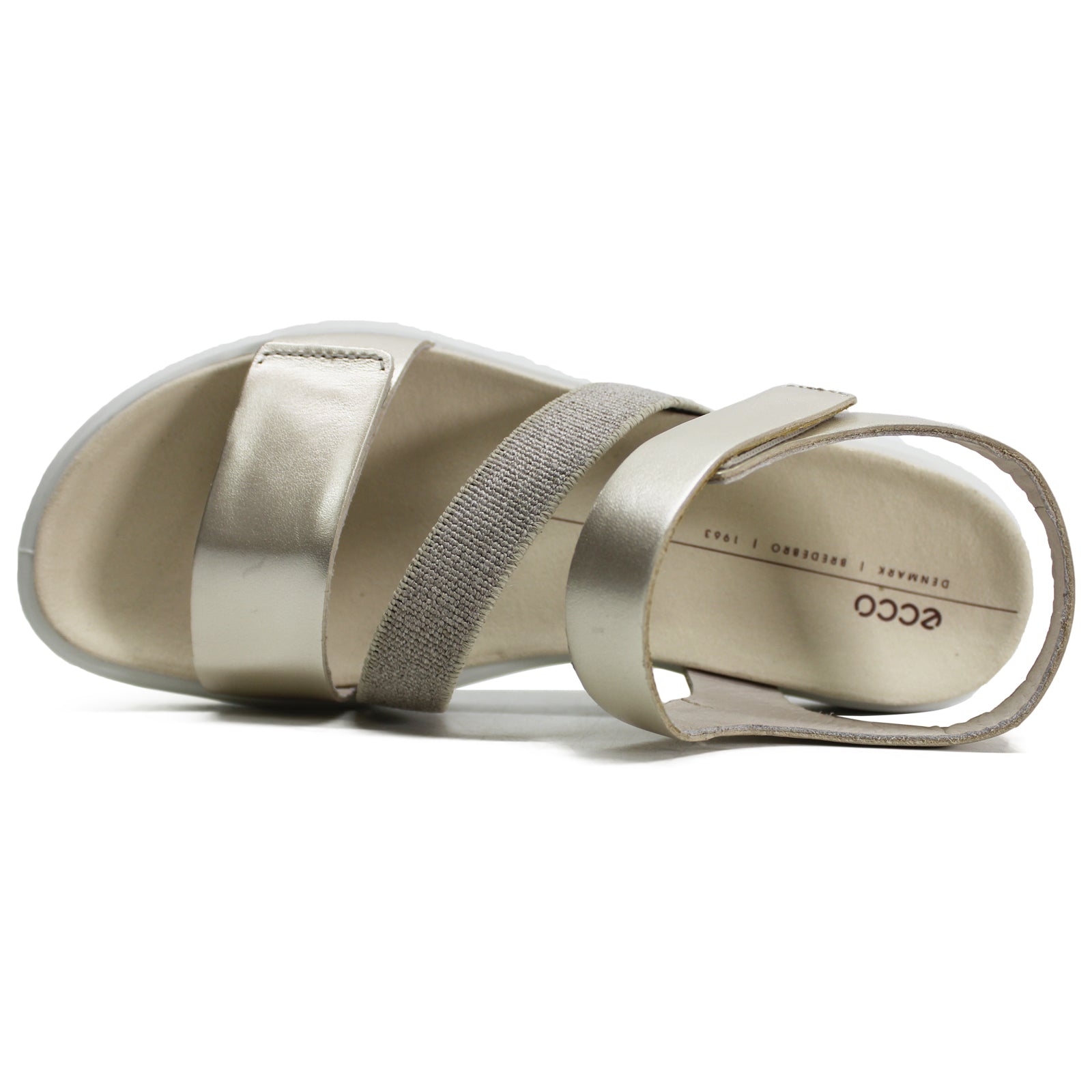 Ecco Flowt 273713 273713-01688 Leather Textile Womens Sandals - Pure White Gold - 39#color_pure white gold