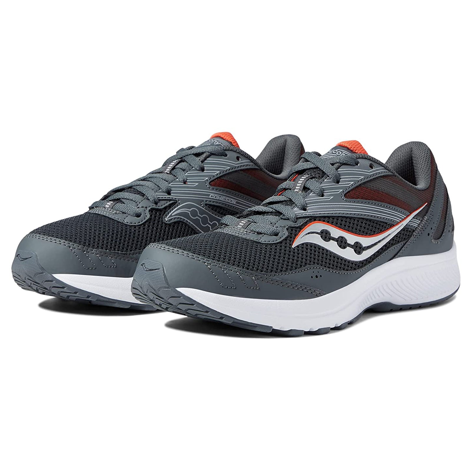 Saucony Cohesion 15 S20701-16 Textile Synthetic Mens Trainers - Shadow Poppy Charbon - 41#color_shadow poppy charbon