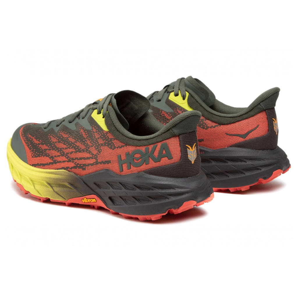 Hoka One One Speedgoat 5 Textile Synthetic Mens Trainers#color_thyme fiesta