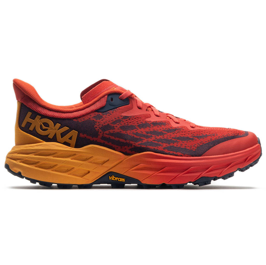 Hoka One One Speedgoat 5 Textile Synthetic Mens Trainers#color_fiesta radiant yellow