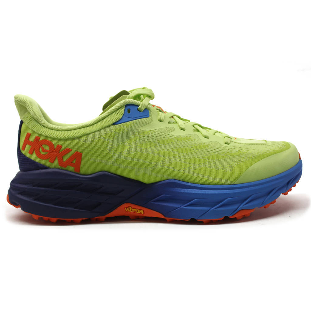 Hoka One One Speedgoat 5 Textile Synthetic Mens Trainers#color_citrus glow evening primrose