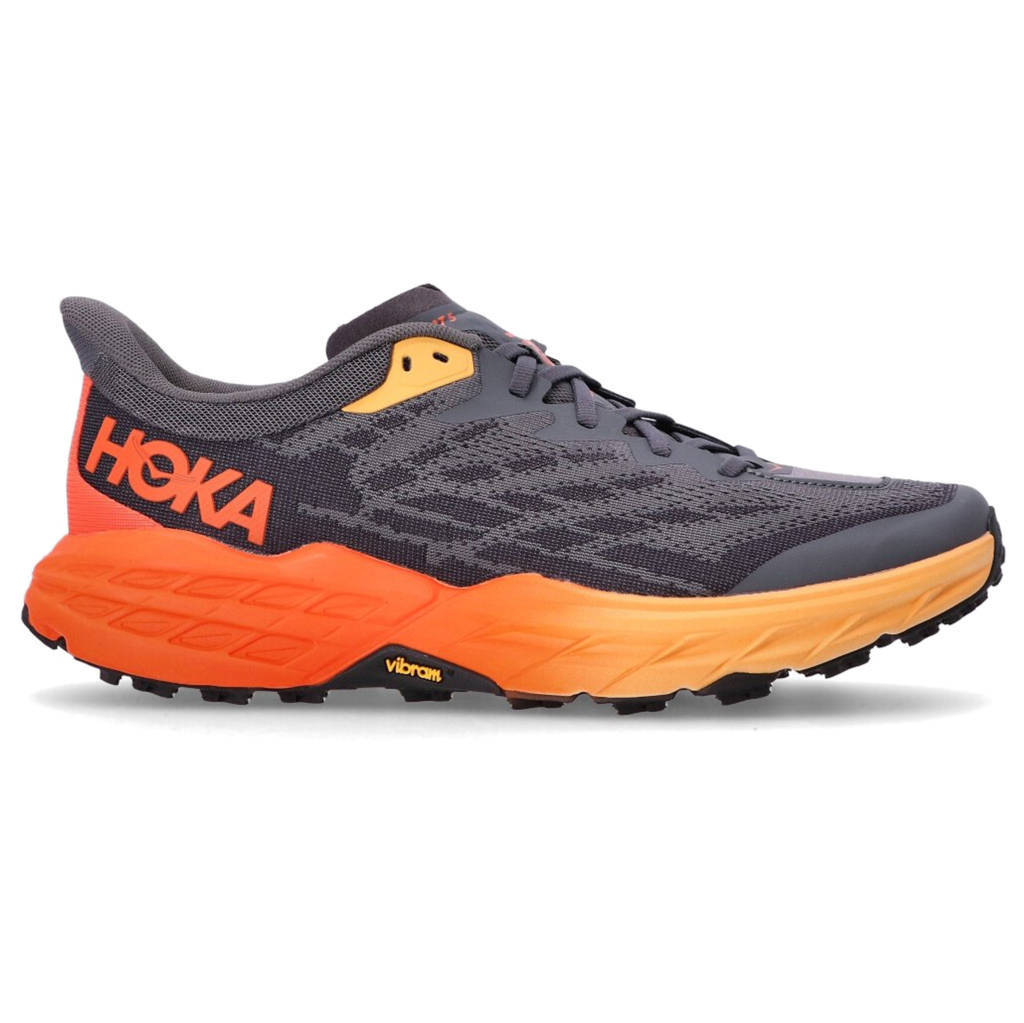 Hoka One One Speedgoat 5 Textile Synthetic Mens Trainers#color_castlerock flame