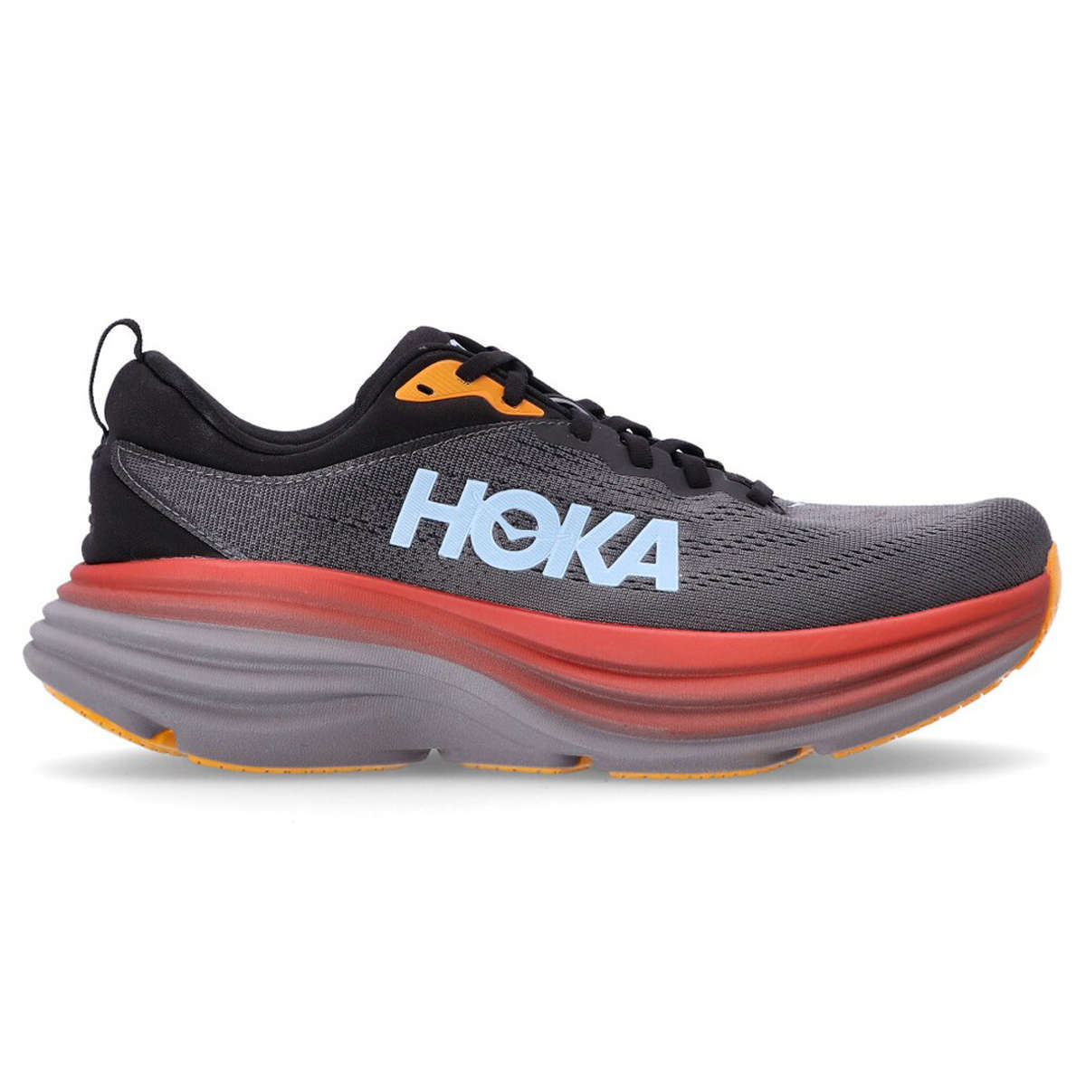 Hoka Mens Trainers Bondi 8 Lace-Up Low-Top Running Sneakers Textile - UK 11