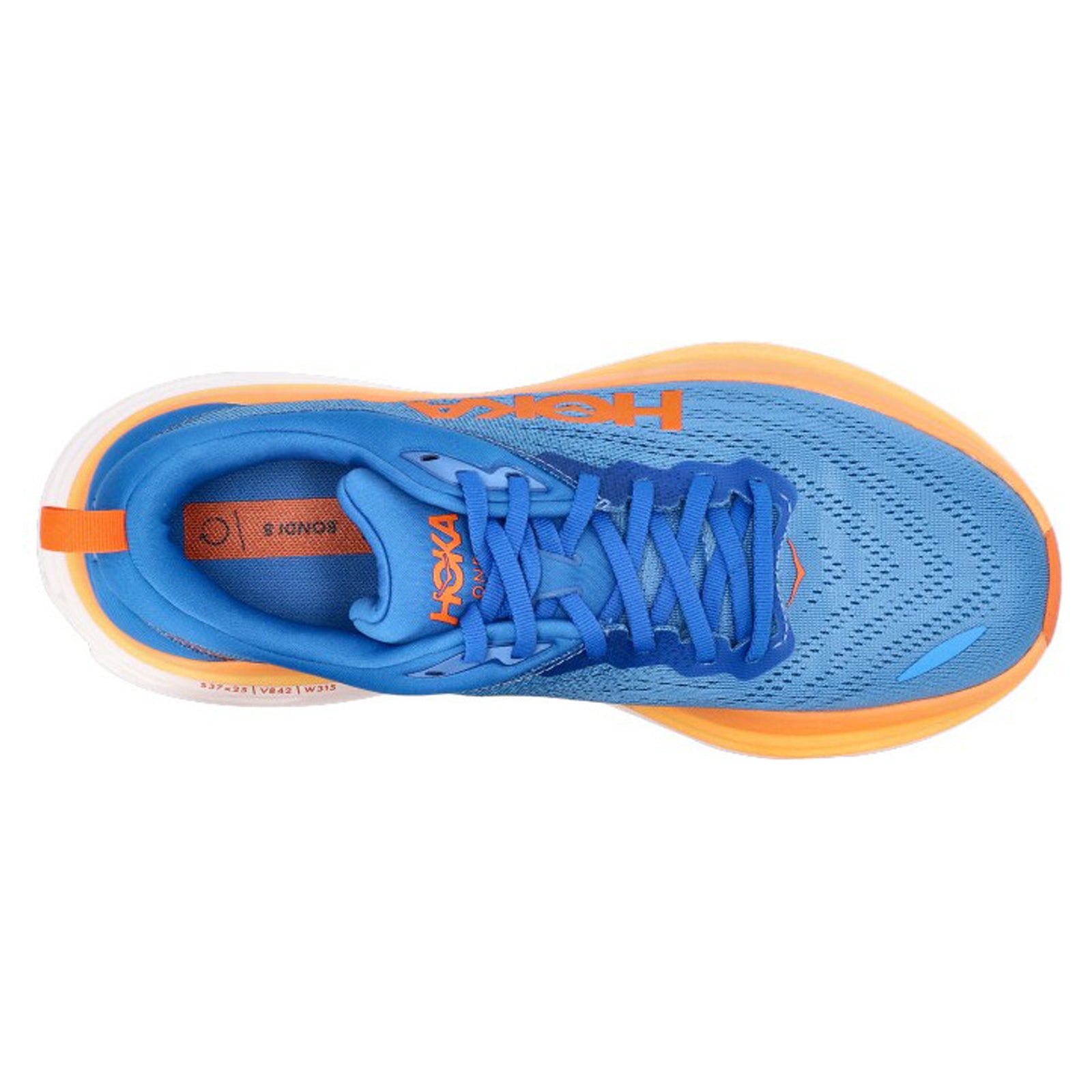 Hoka Bondi 8 Textile Mens Trainers#color_coastal sky vibrant orange