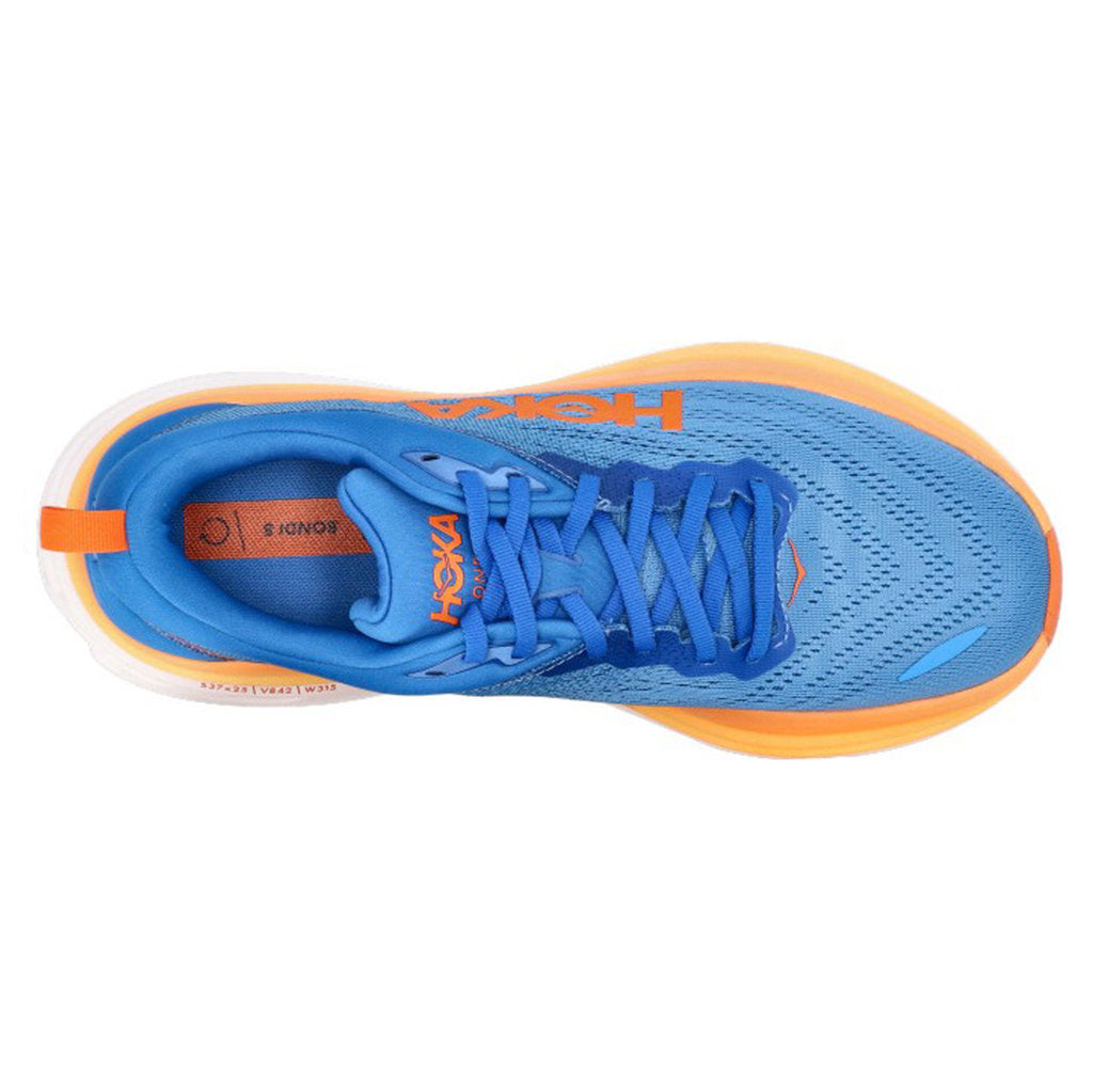 Hoka One One Bondi 8 Textile Mens Trainers#color_coastal sky vibrant orange