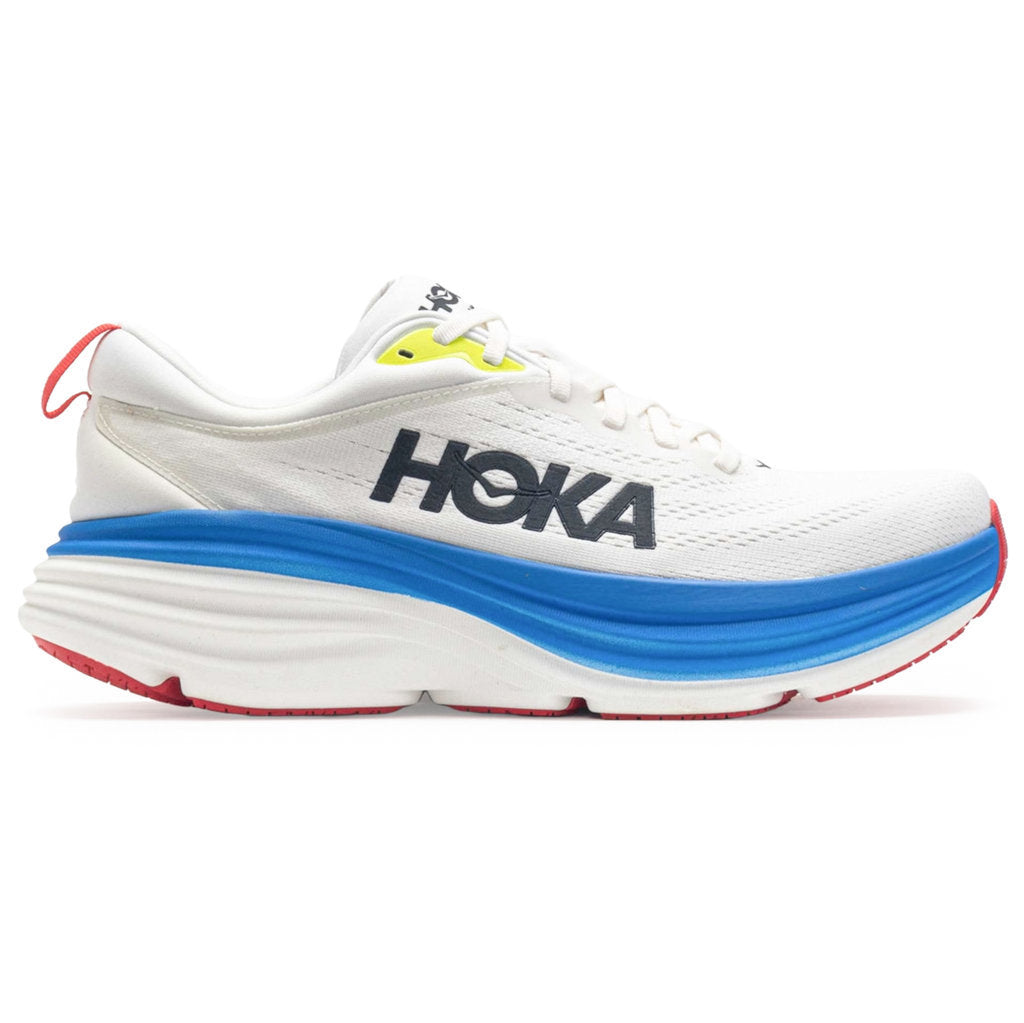 Hoka One One Bondi 8 Textile Mens Trainers#color_blanc de blanc virtual blue