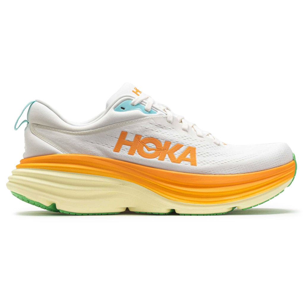 Hoka One One Bondi 8 Textile Mens Trainers#color_blanc de blanc solar flare