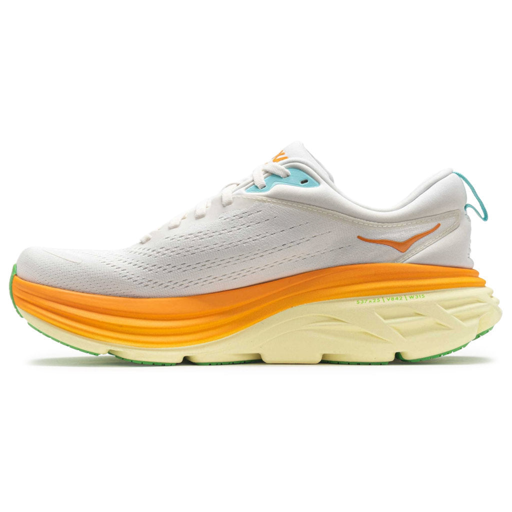 Hoka One One Bondi 8 Textile Mens Trainers#color_blanc de blanc solar flare