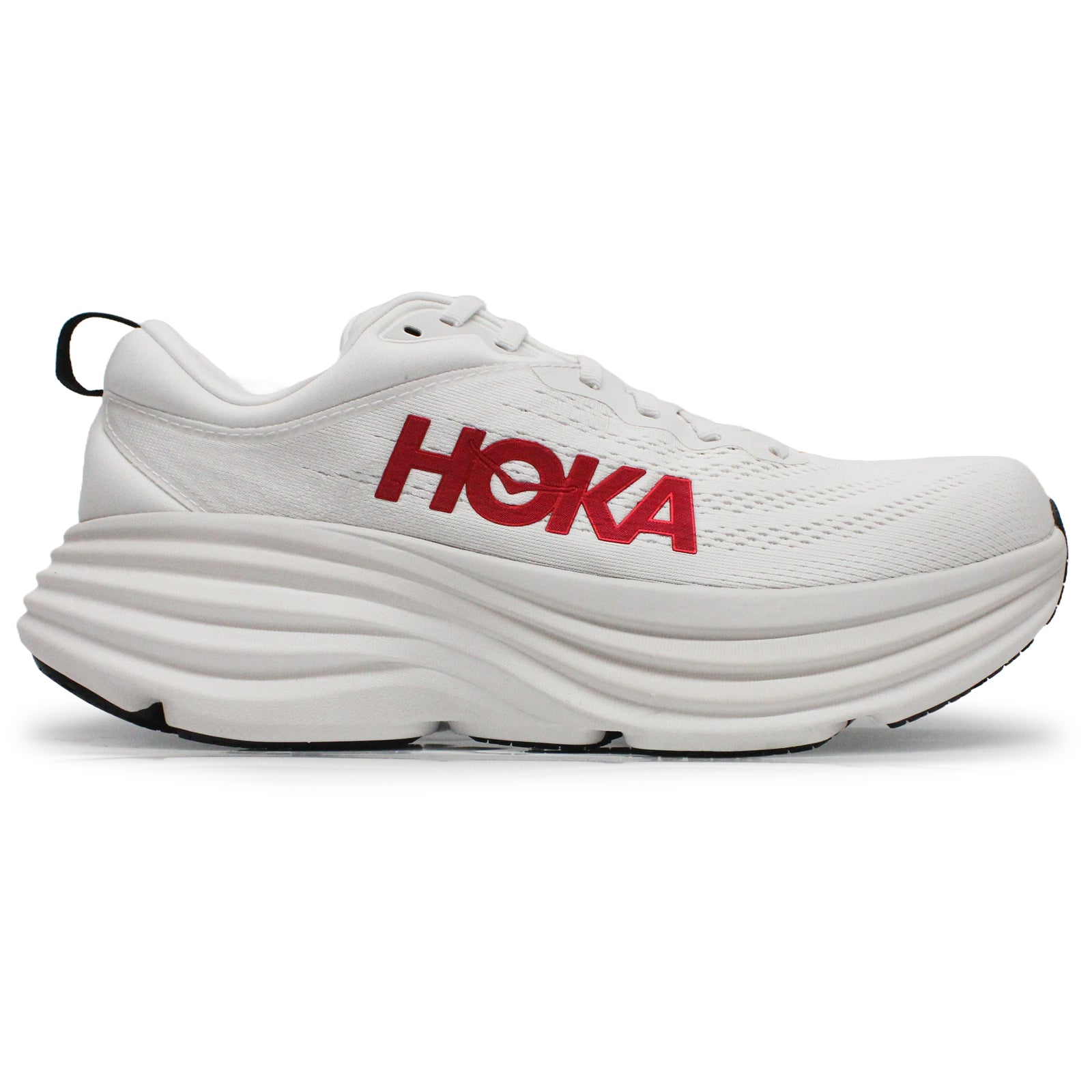 Hoka Bondi 8 Textile Mens Trainers#color_white vermillion