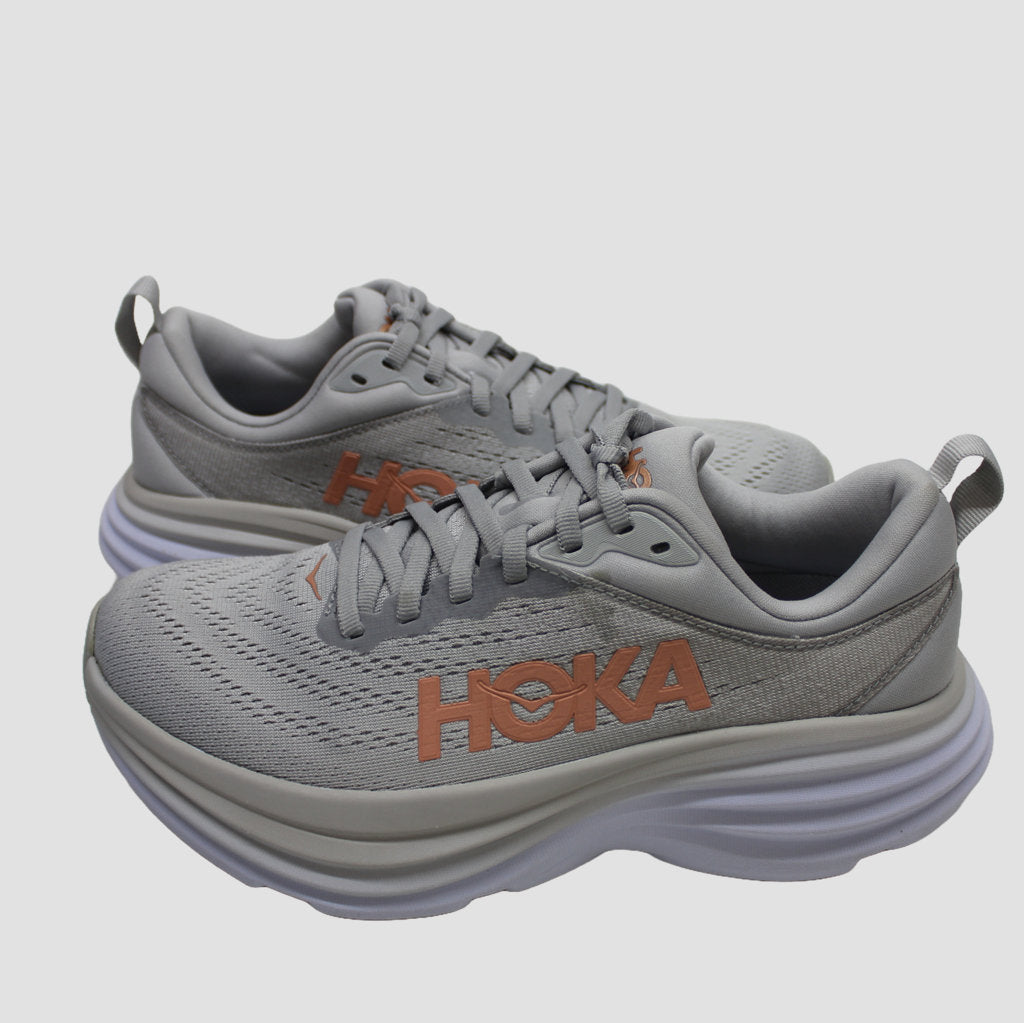 Hoka Womens Trainers Bondi 8 Lace Up Low Top Running Sneakers Textile - UK 4.5