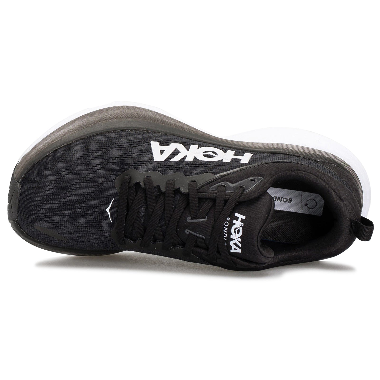 Hoka Bondi 8 1127952-BWHT Textile Womens Trainers - Black White - 8#color_black white