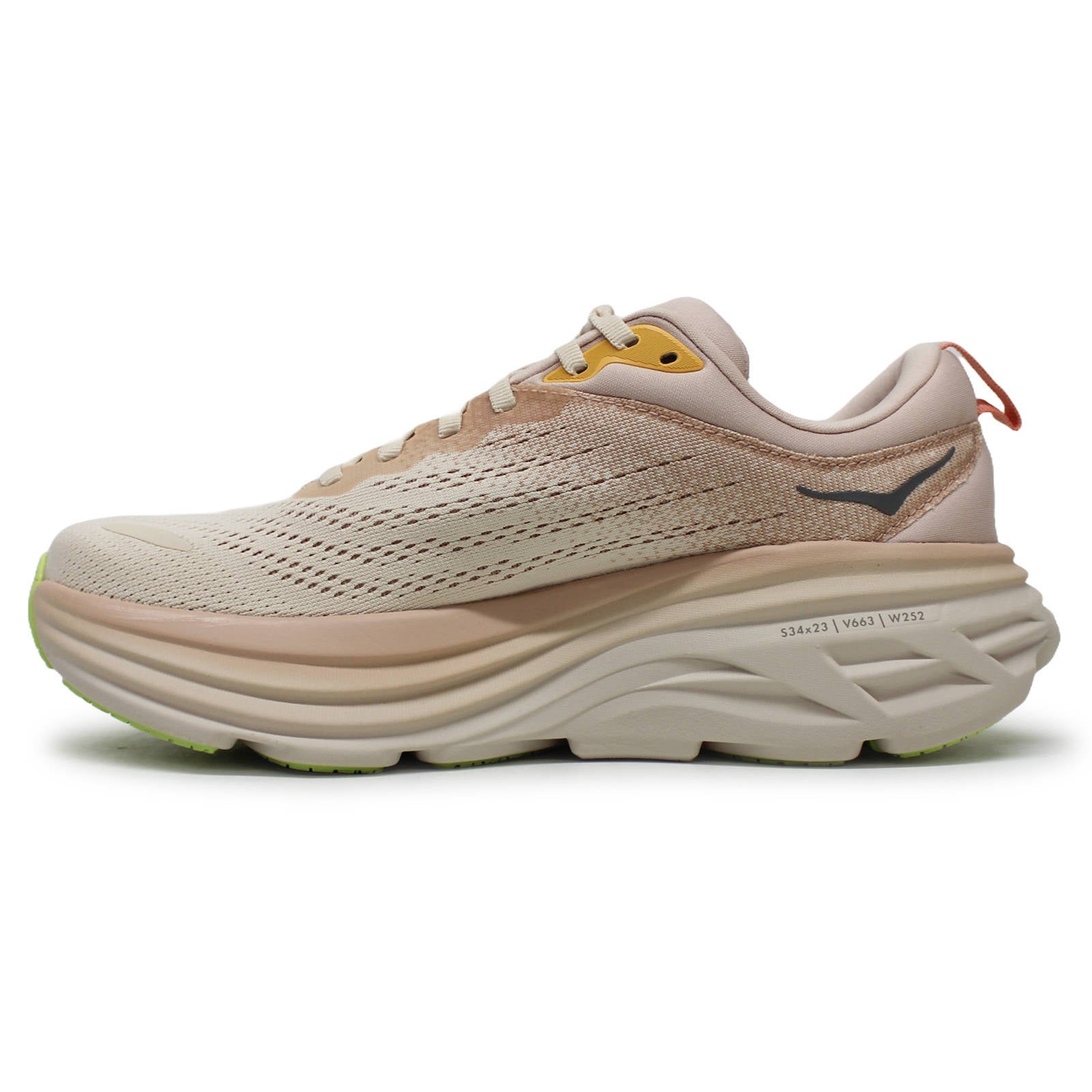 Hoka One One Bondi 8 Textile Womens Sneakers#color_Cream Vanilla