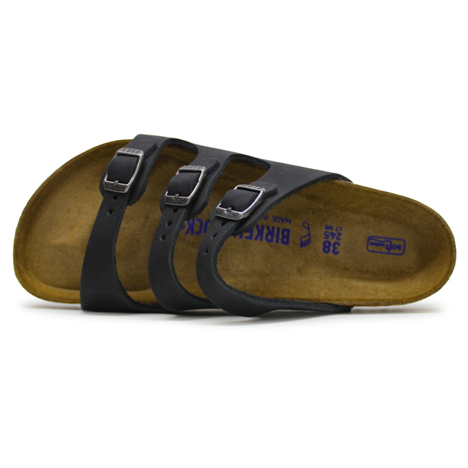 Birkenstock Florida BS Oiled Leather Unisex Sandals#color_black