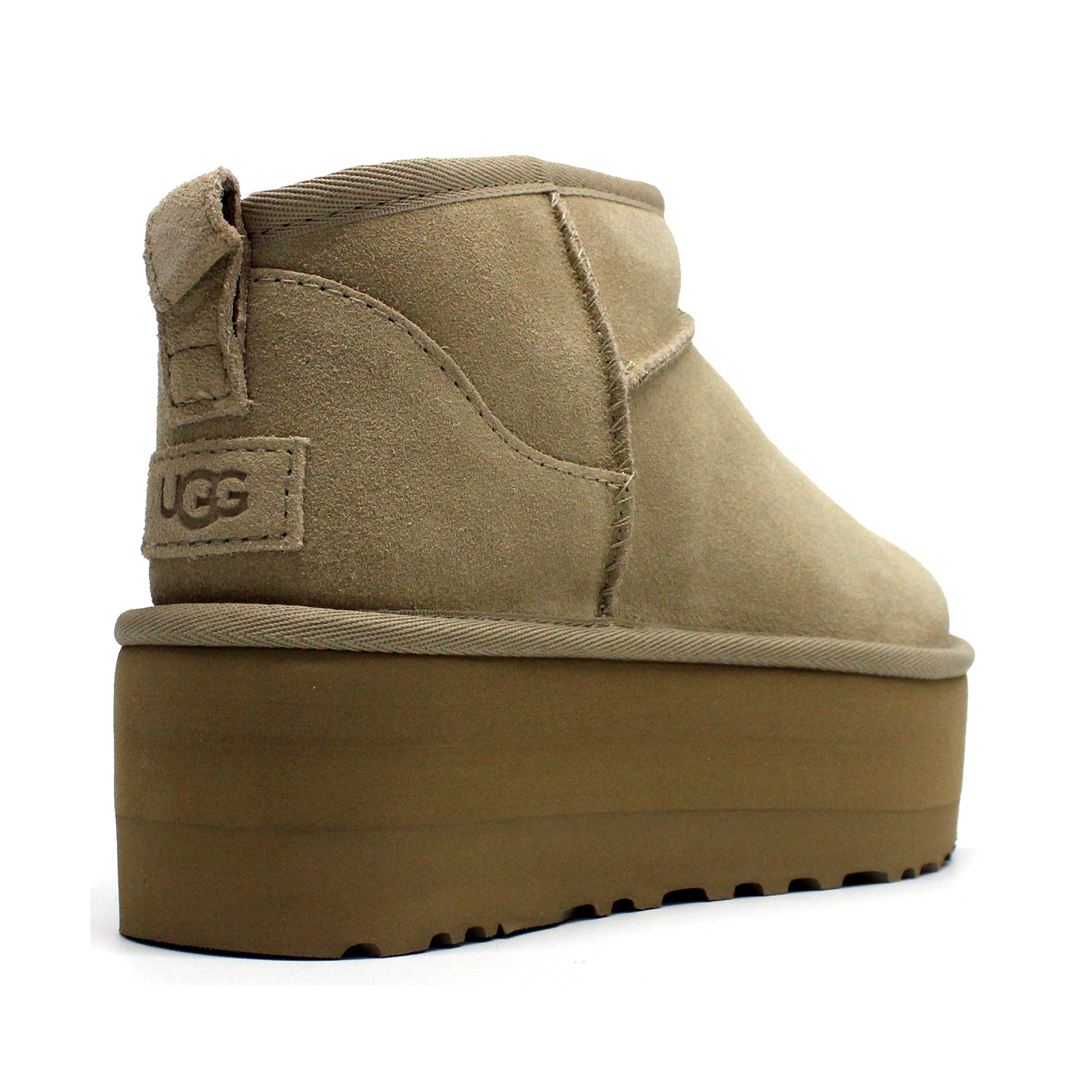 Ugg Classic Ultra Mini Platform Suede Womens Boots#color_sand