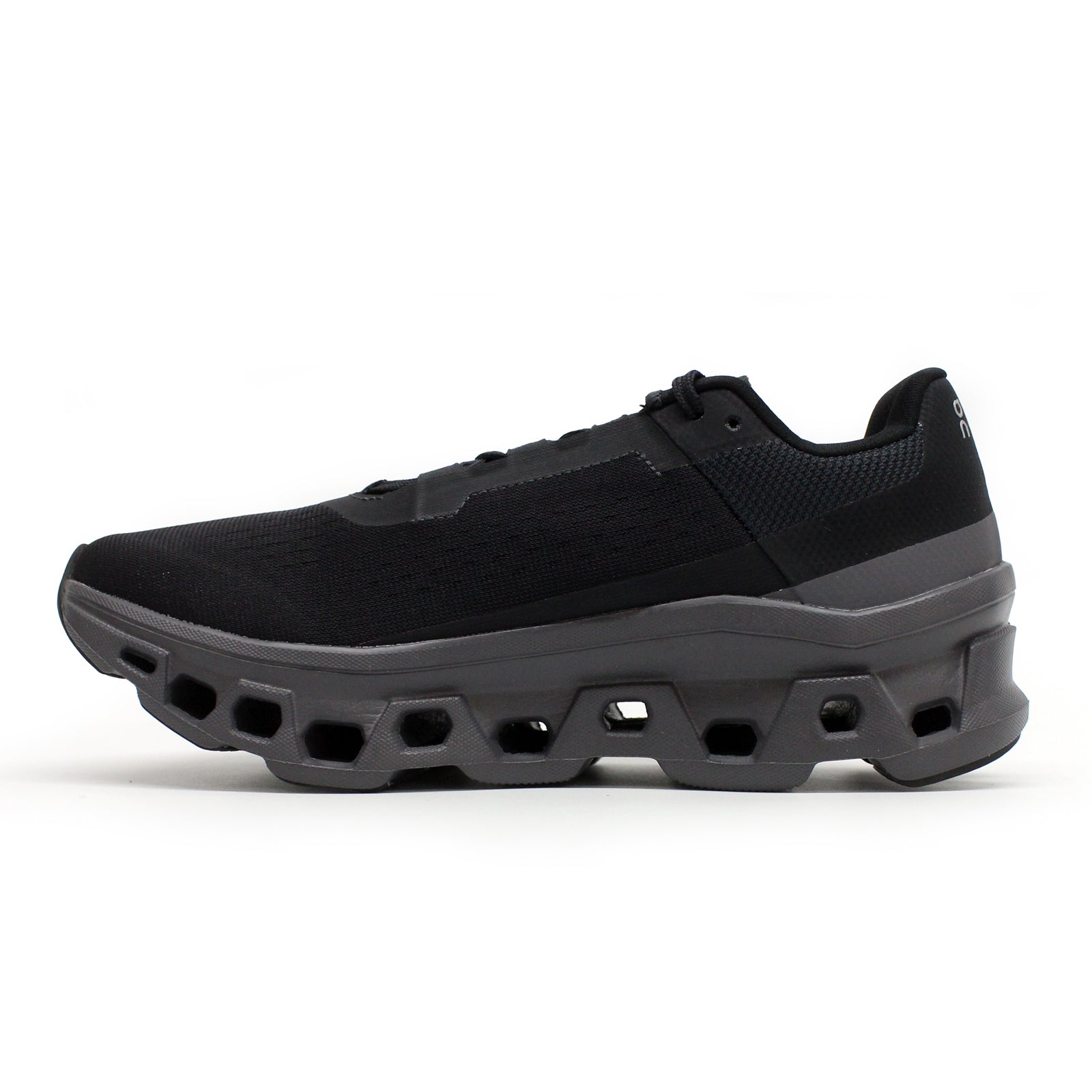 On Cloudmonster Textile Synthetic Womens Trainers#color_black magnet