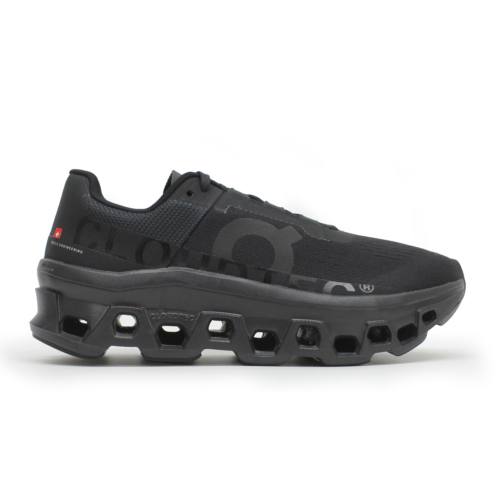 On Cloudmonster Textile Synthetic Mens Trainers#color_all black