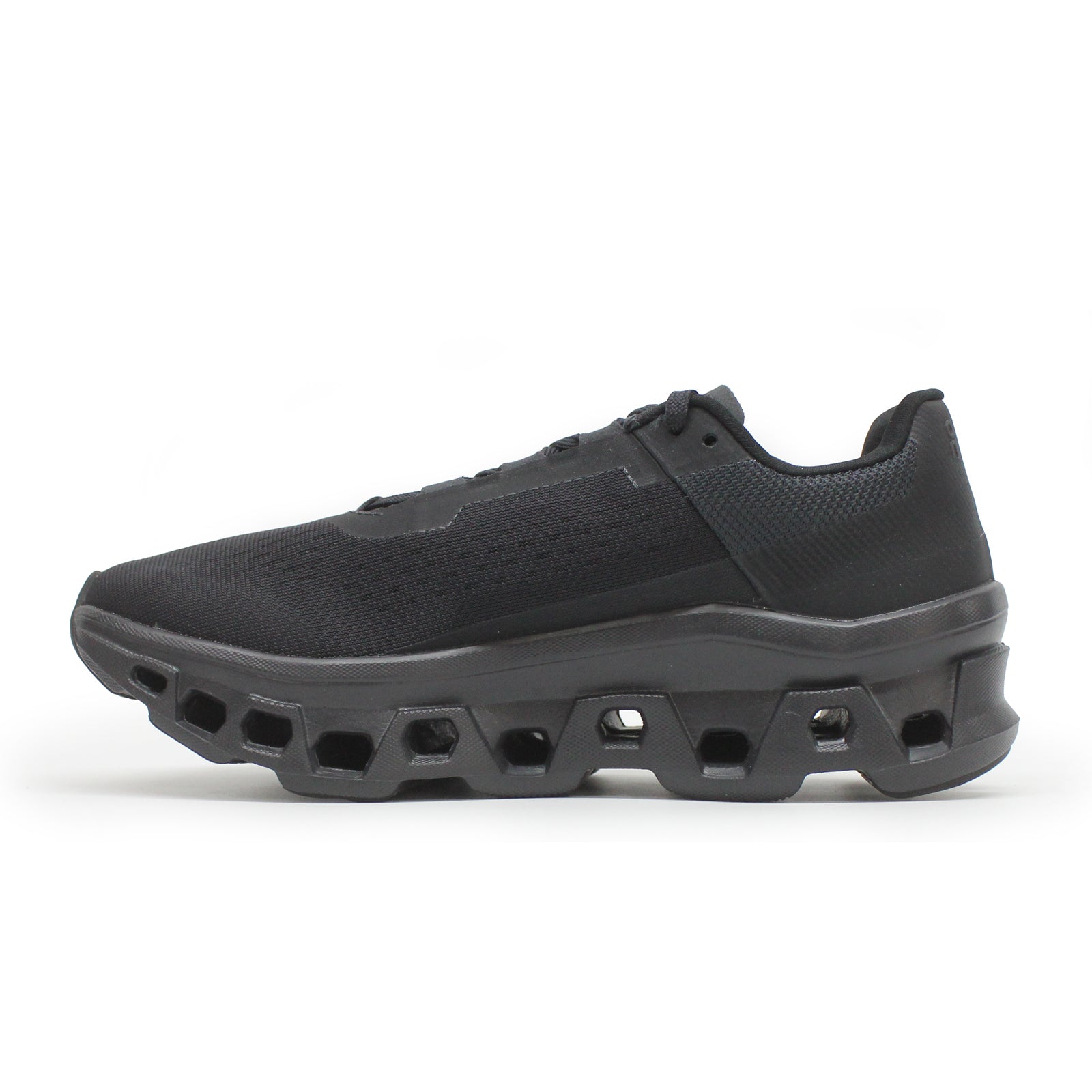 On Cloudmonster Textile Synthetic Mens Trainers#color_all black