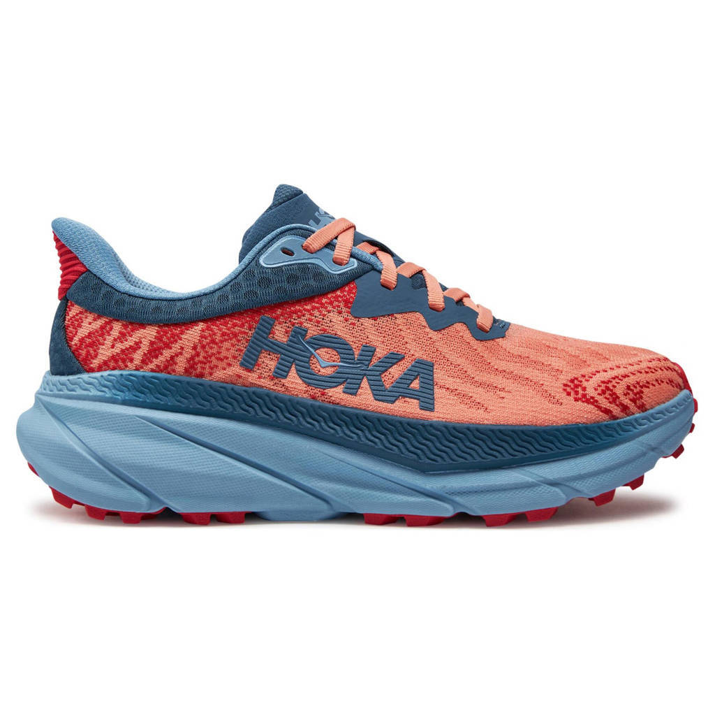 Hoka One One Challenger ATR 7 Textile Womens Trainers#color_papaya real teal