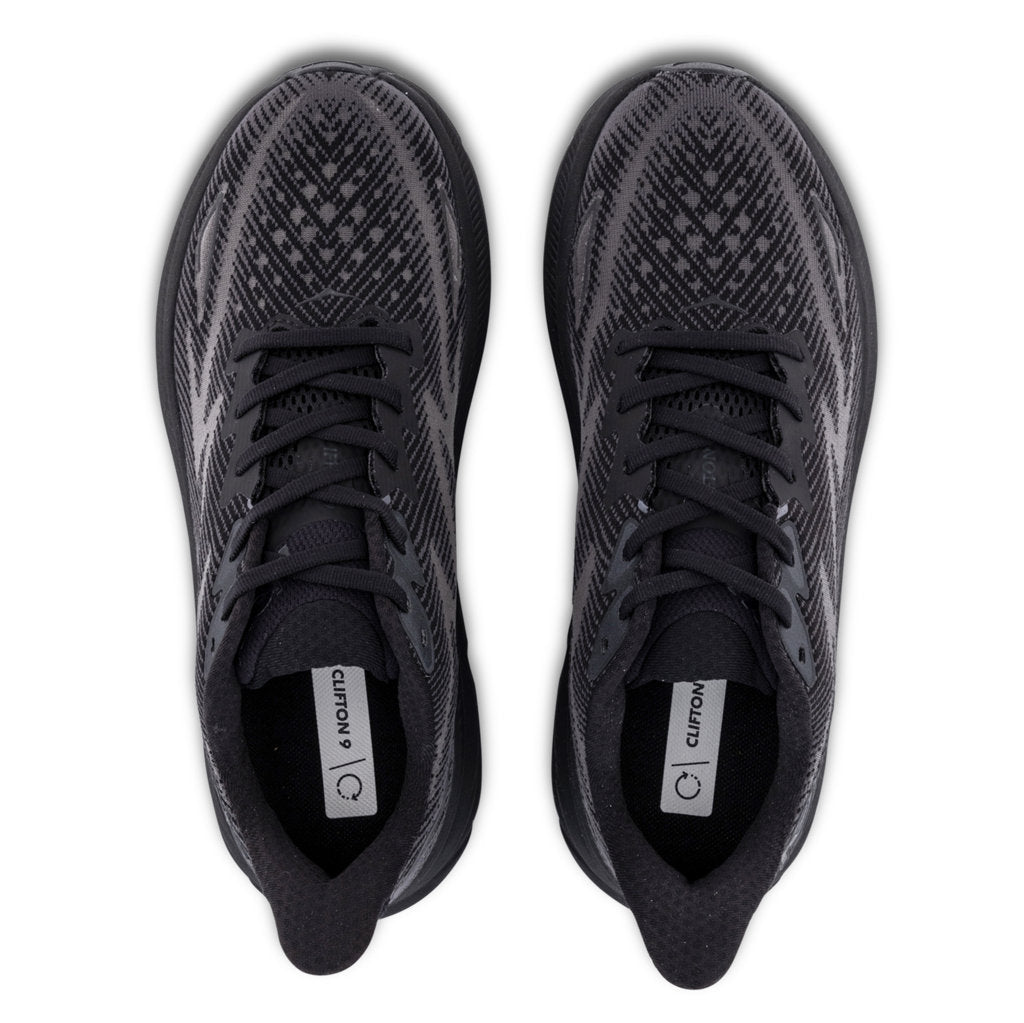 Hoka One One Clifton 9 Textile Mens Trainers#color_black black