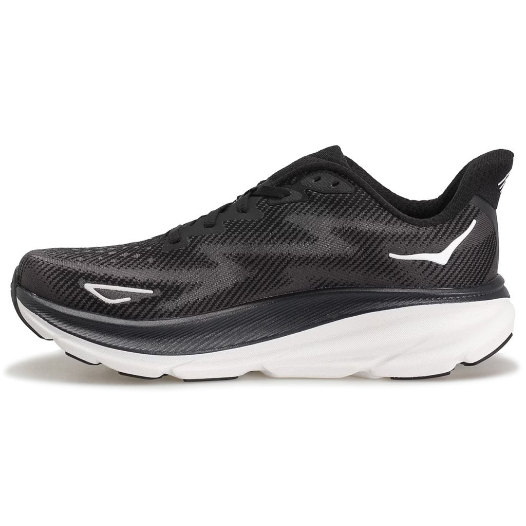 Hoka One One Clifton 9 Textile Mens Trainers#color_black white