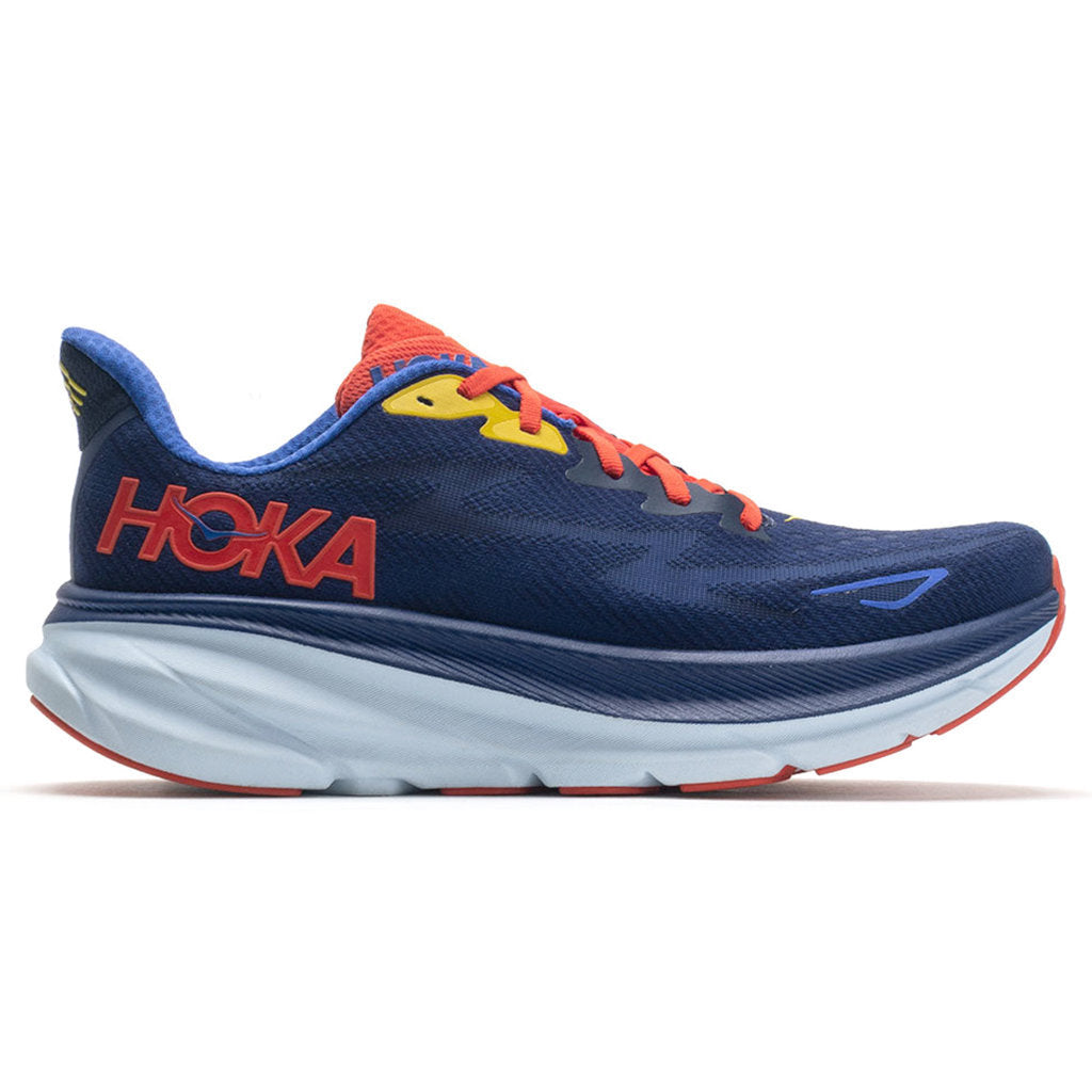 Hoka One One Clifton 9 Textile Mens Trainers#color_bellwether blue dazzling blue