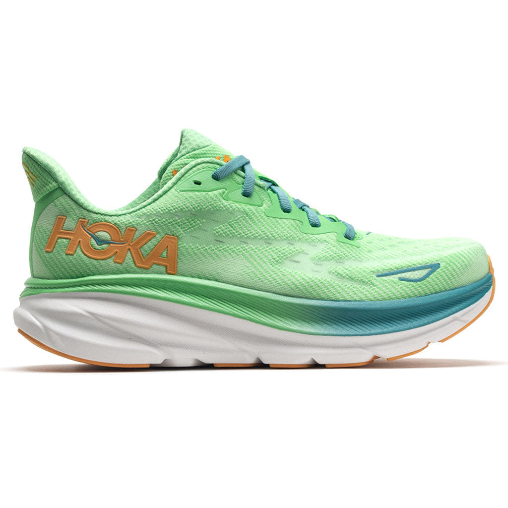 Hoka One One Clifton 9 Textile Mens Trainers#color_zest lime glow