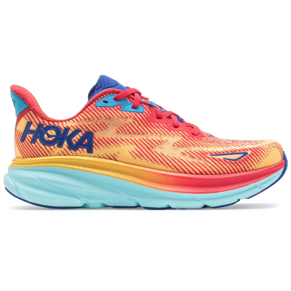 Hoka One One Clifton 9 Textile Mens Trainers#color_cerise cloudless