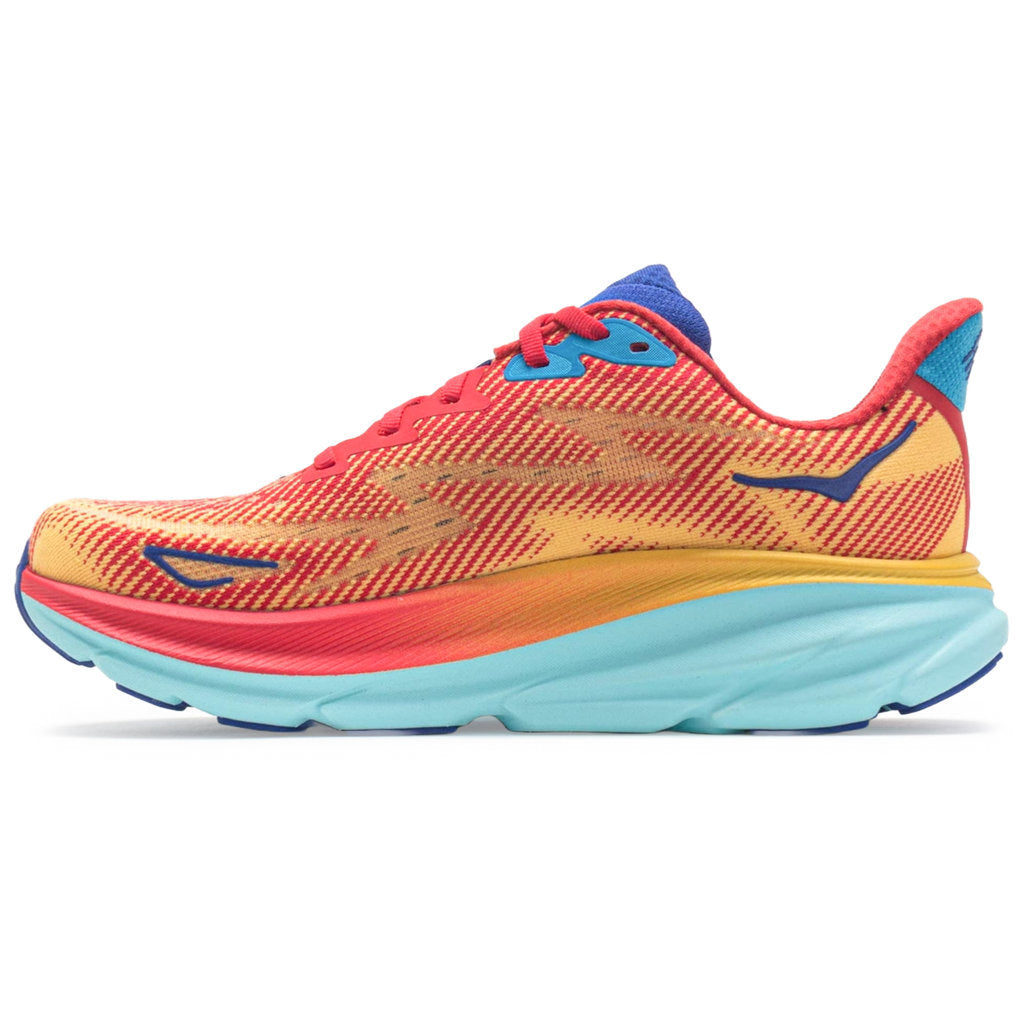 Hoka One One Clifton 9 Textile Mens Trainers#color_cerise cloudless