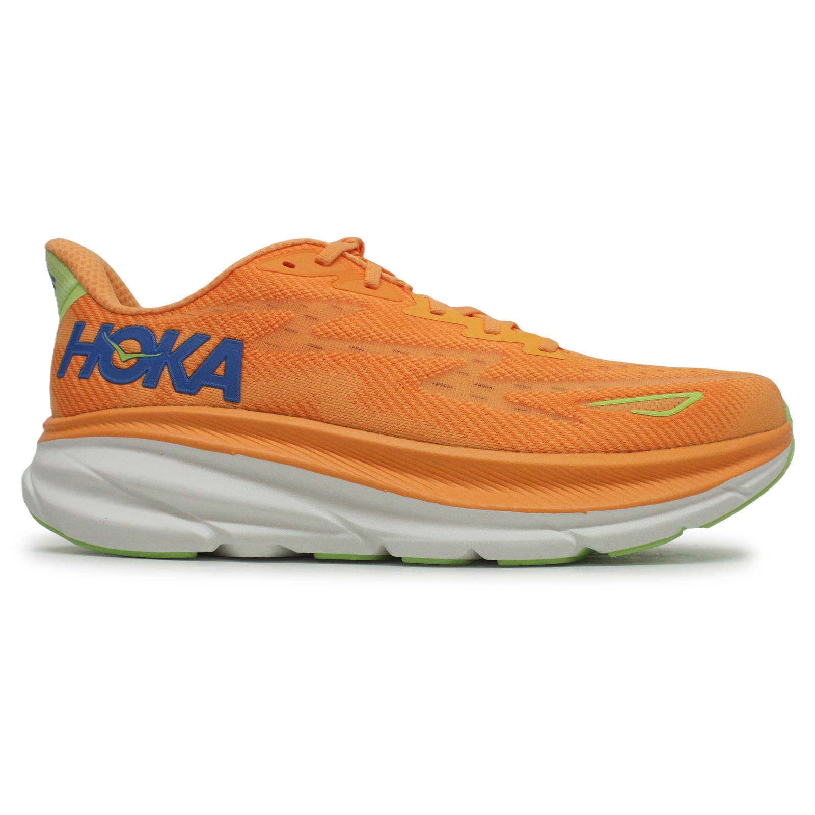 Hoka One One Clifton 9 Textile Mens Trainers#color_Solar Flare Lettuce