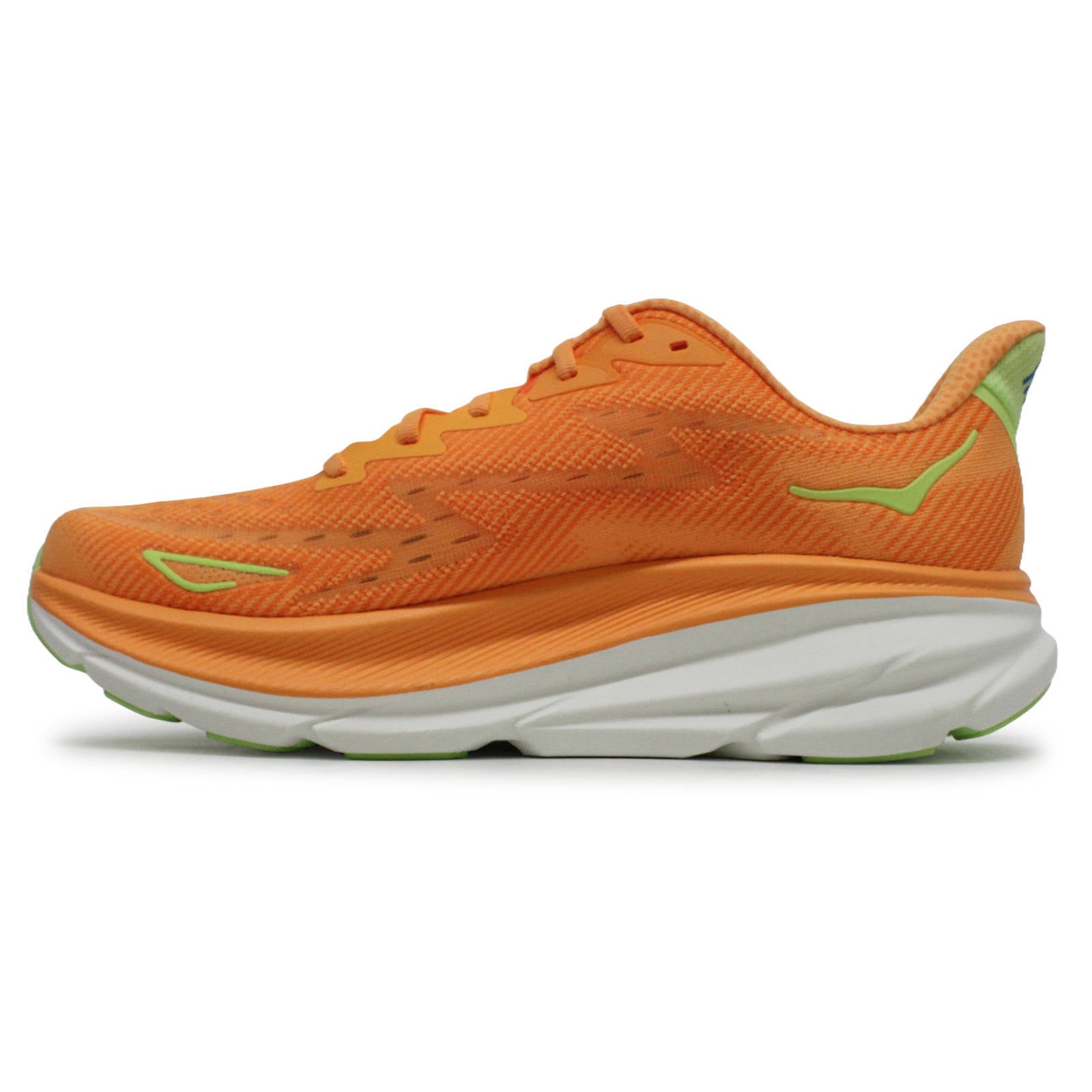 Hoka One One Clifton 9 Textile Mens Trainers#color_Solar Flare Lettuce