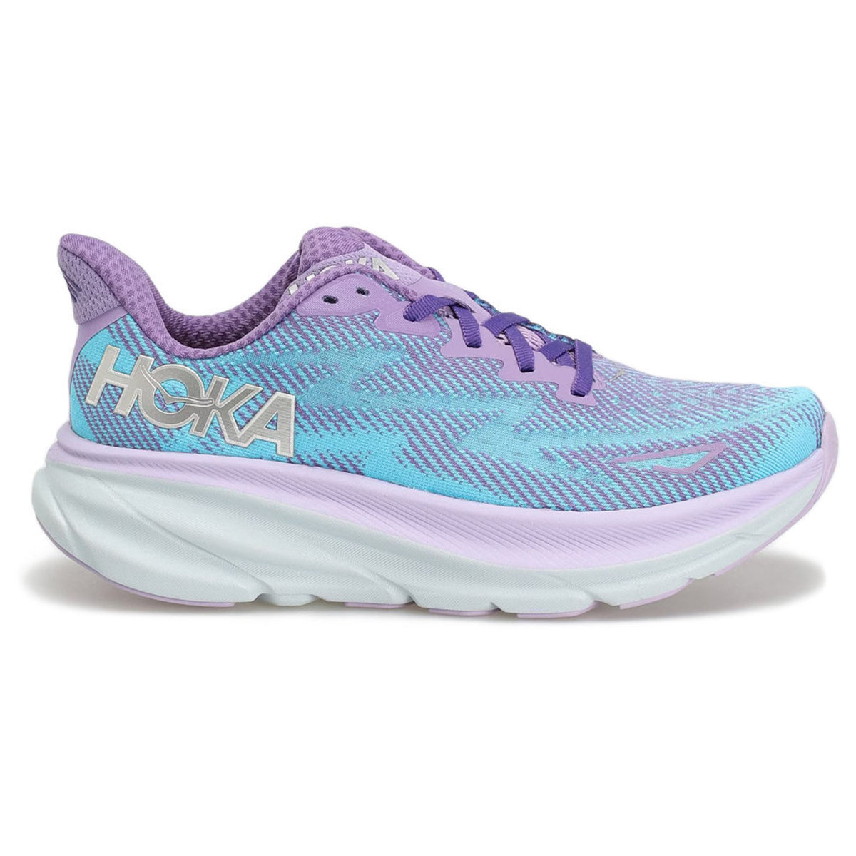 Hoka One One Clifton 9 Textile Womens Sneakers#color_Chalk Violet Pastel Lilac