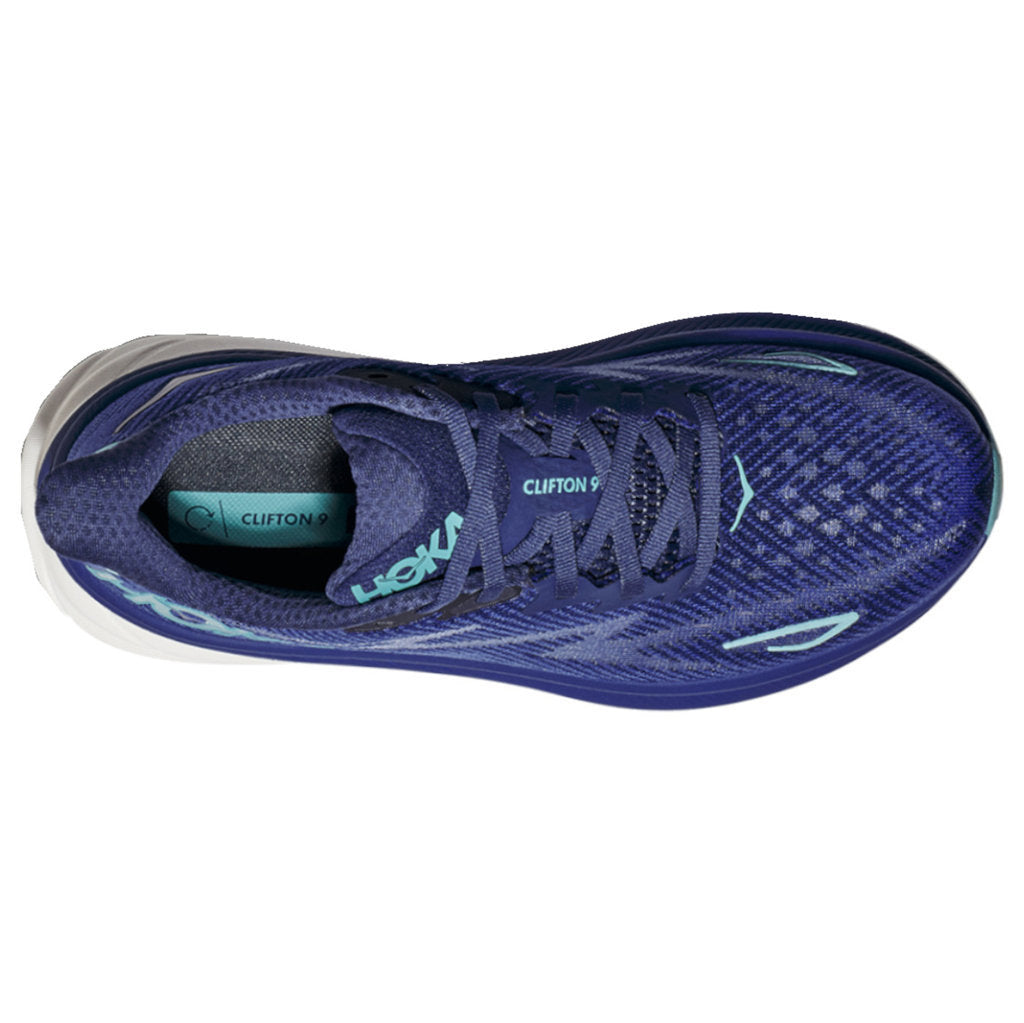 Hoka One One Clifton 9 Textile Womens Trainers#color_bellwether blue evening sky