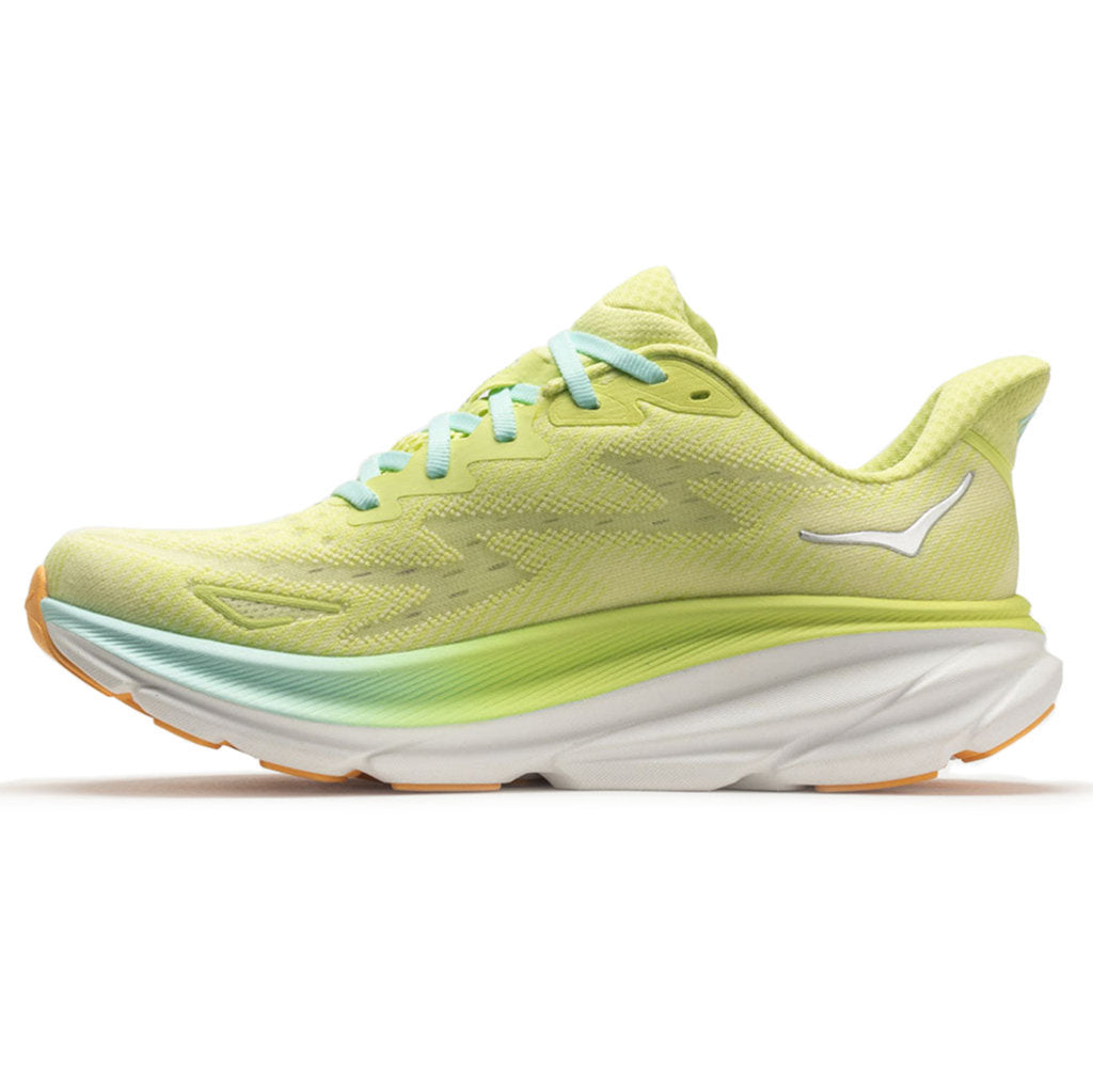 Hoka One One Clifton 9 Textile Womens Trainers#color_citrus glow sunlit ocean