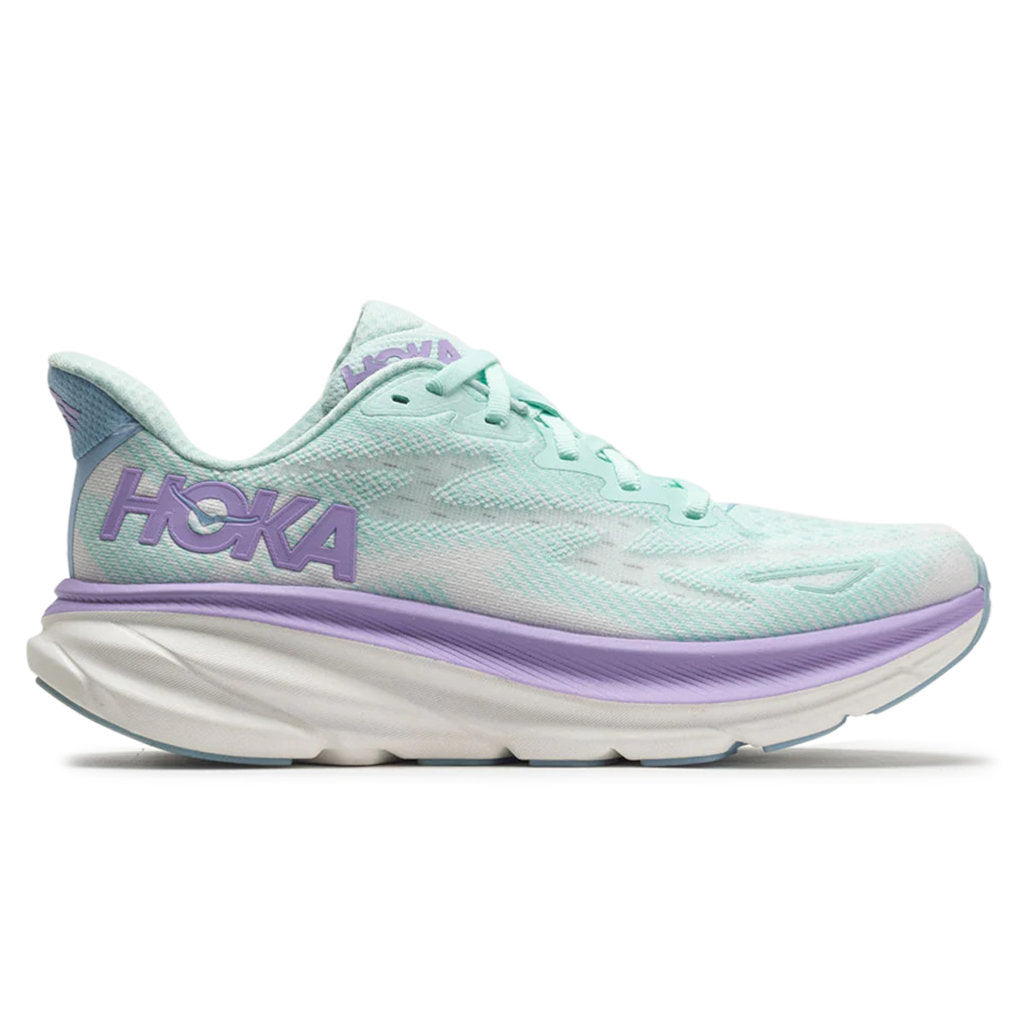 Hoka One One Clifton 9 Textile Womens Trainers#color_sunlit ocean lilac mist