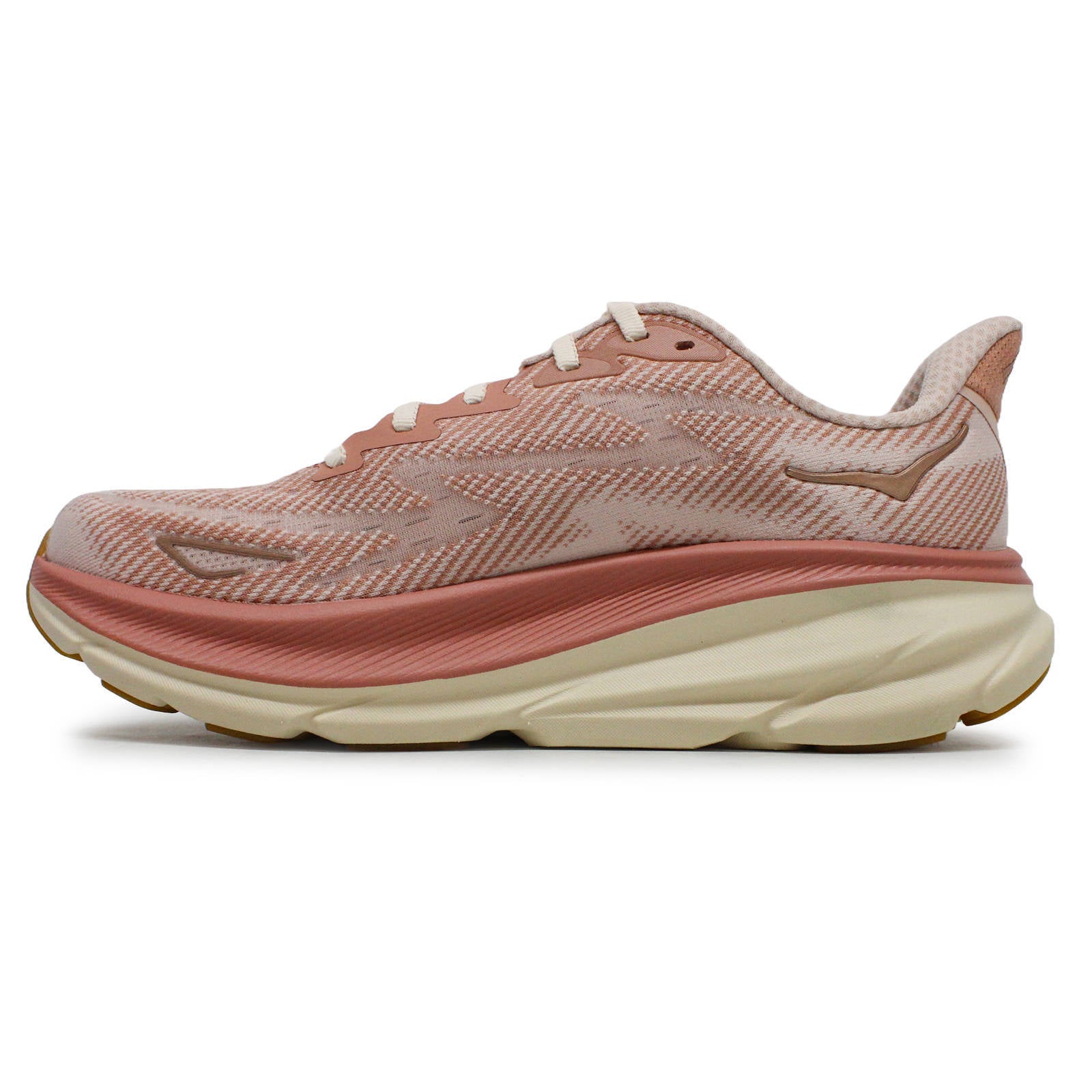 Hoka One One Clifton 9 Textile Womens Sneakers#color_Sandstone Cream