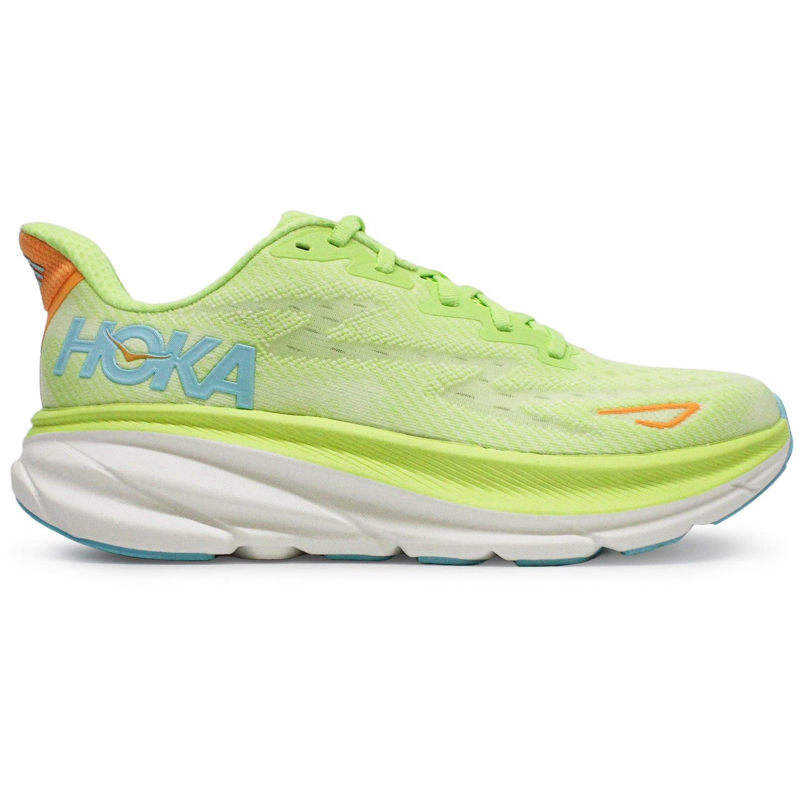 Hoka Clifton 9 Textile Womens Trainers#color_lettuce solar flare