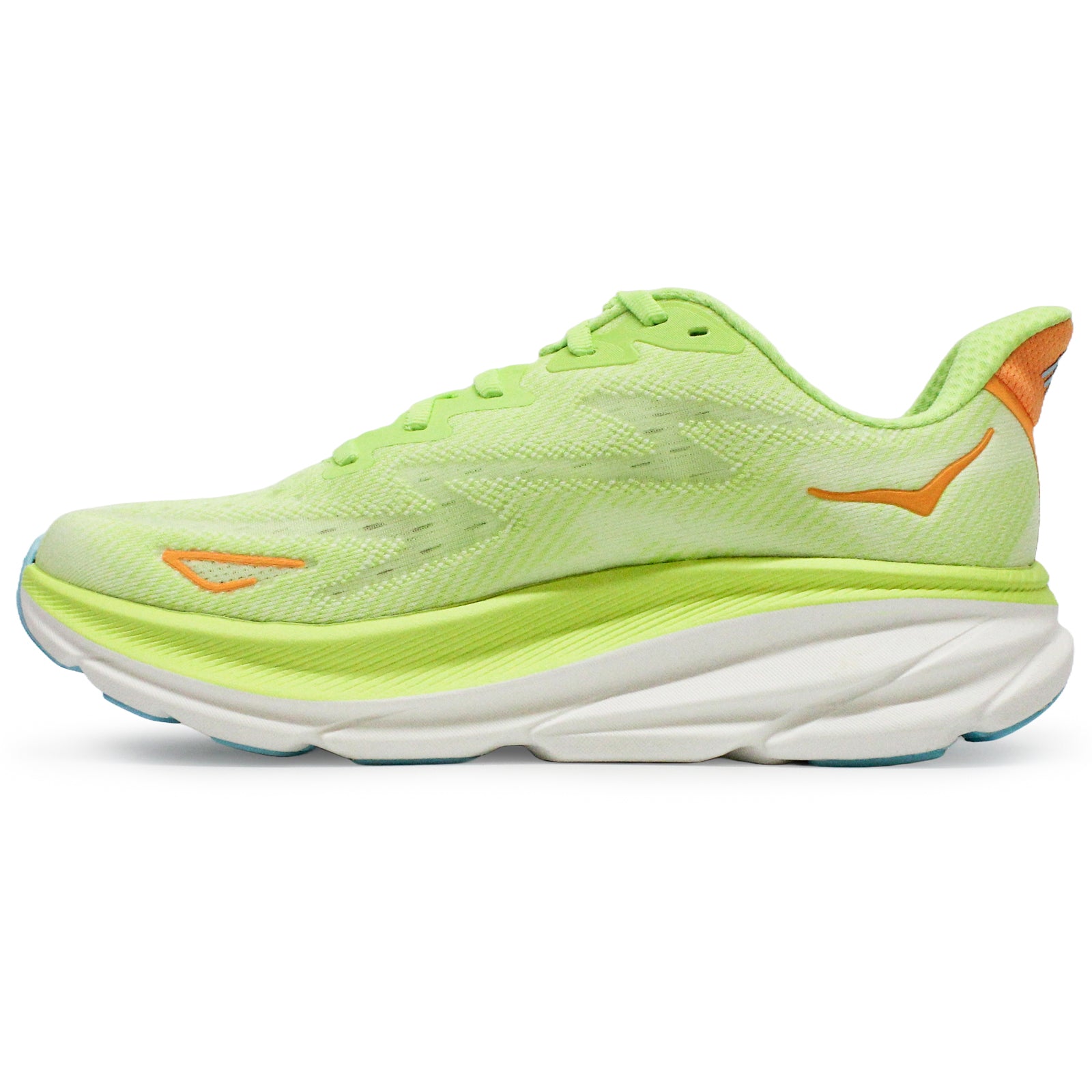 Hoka Clifton 9 Textile Womens Trainers#color_lettuce solar flare