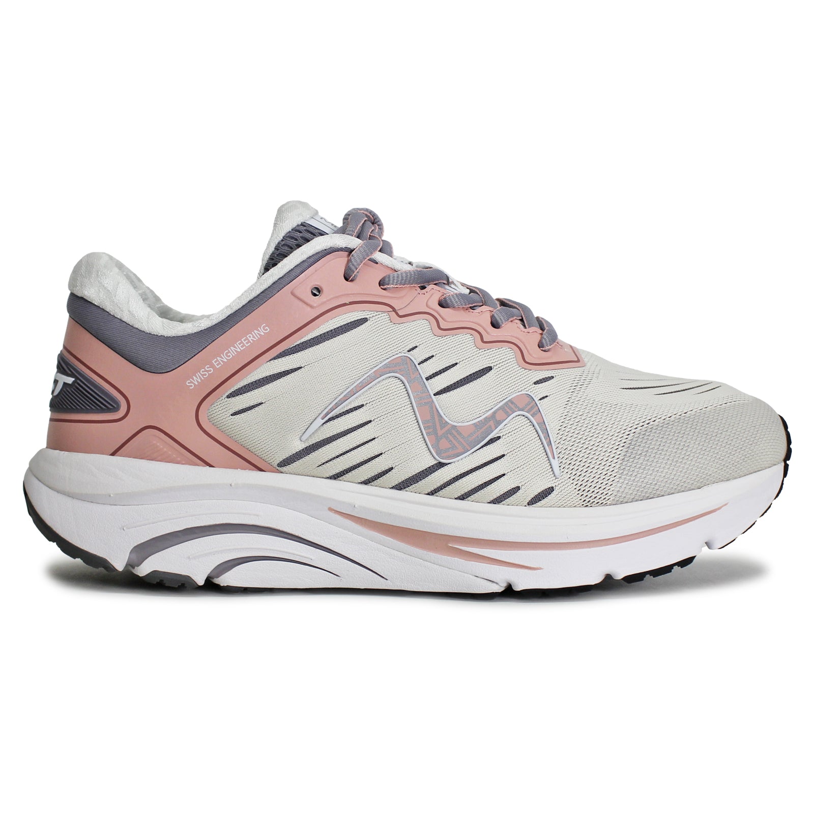 MBT 2000 II 703031-1606Y Leather Textile Womens Trainers - Ivory Peach - 41.5#color_ivory peach