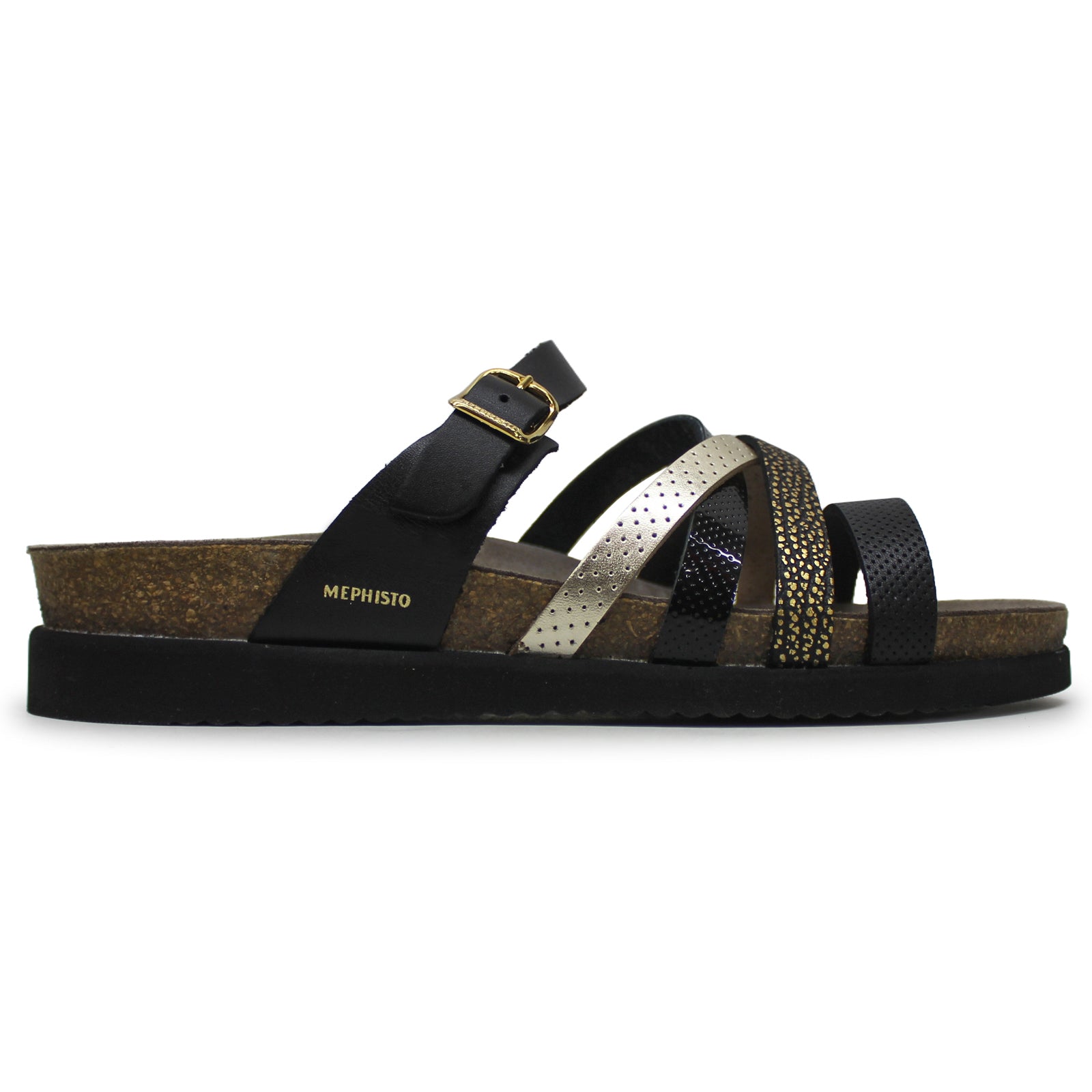 Mephisto Huleda Smooth Leather Womens Sandals#color_black